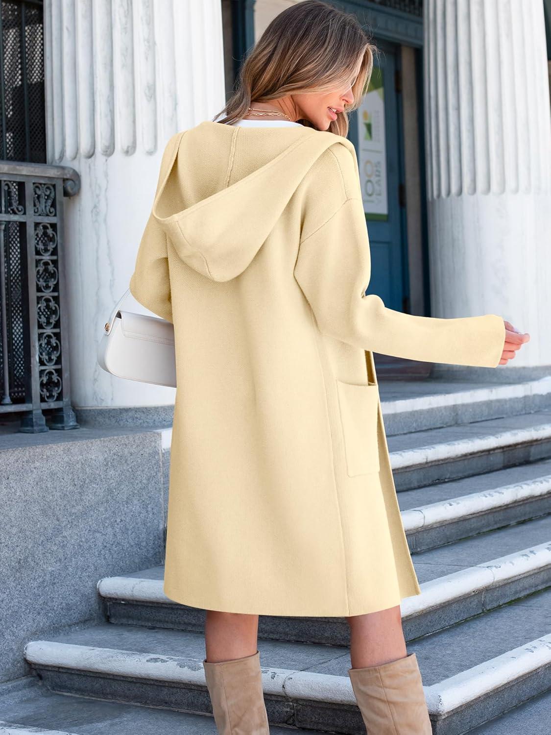 imageANRABESS Womens Cardigan Sweater Oversized Coatigan Knitted Hooded Coat 2025 Fall Outfits OutwearKhaki Beige