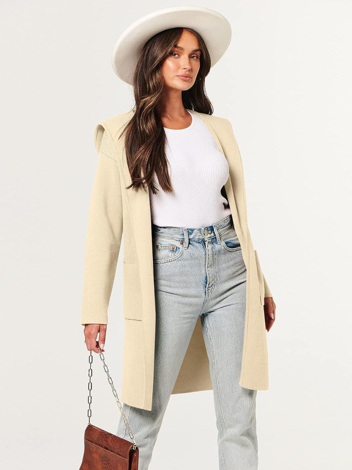 imageANRABESS Womens Cardigan Sweater Oversized Coatigan Knitted Hooded Coat 2025 Fall Outfits OutwearKhaki Beige