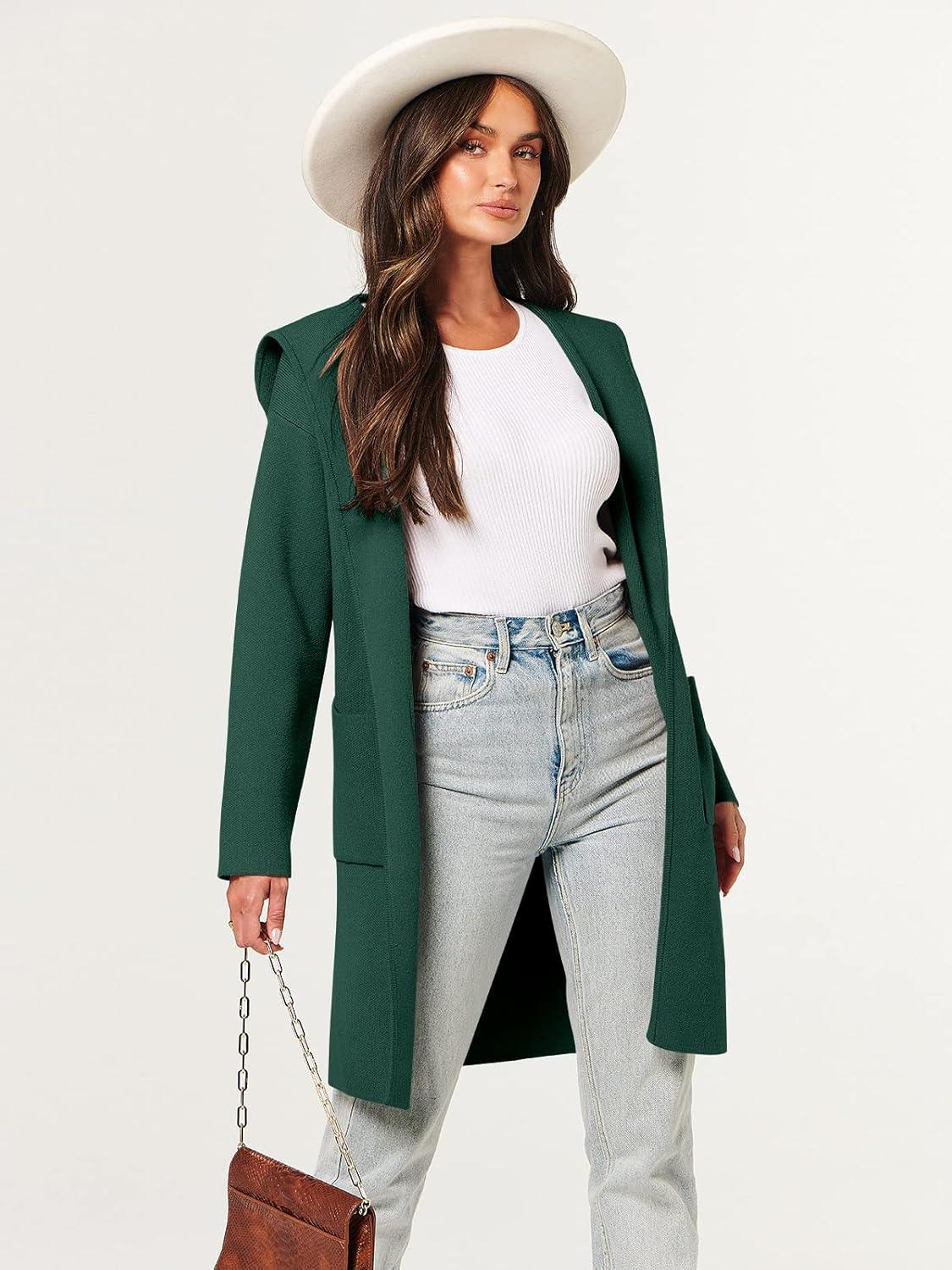 imageANRABESS Womens Cardigan Sweater Oversized Coatigan Knitted Hooded Coat 2025 Fall Outfits OutwearOpal Green