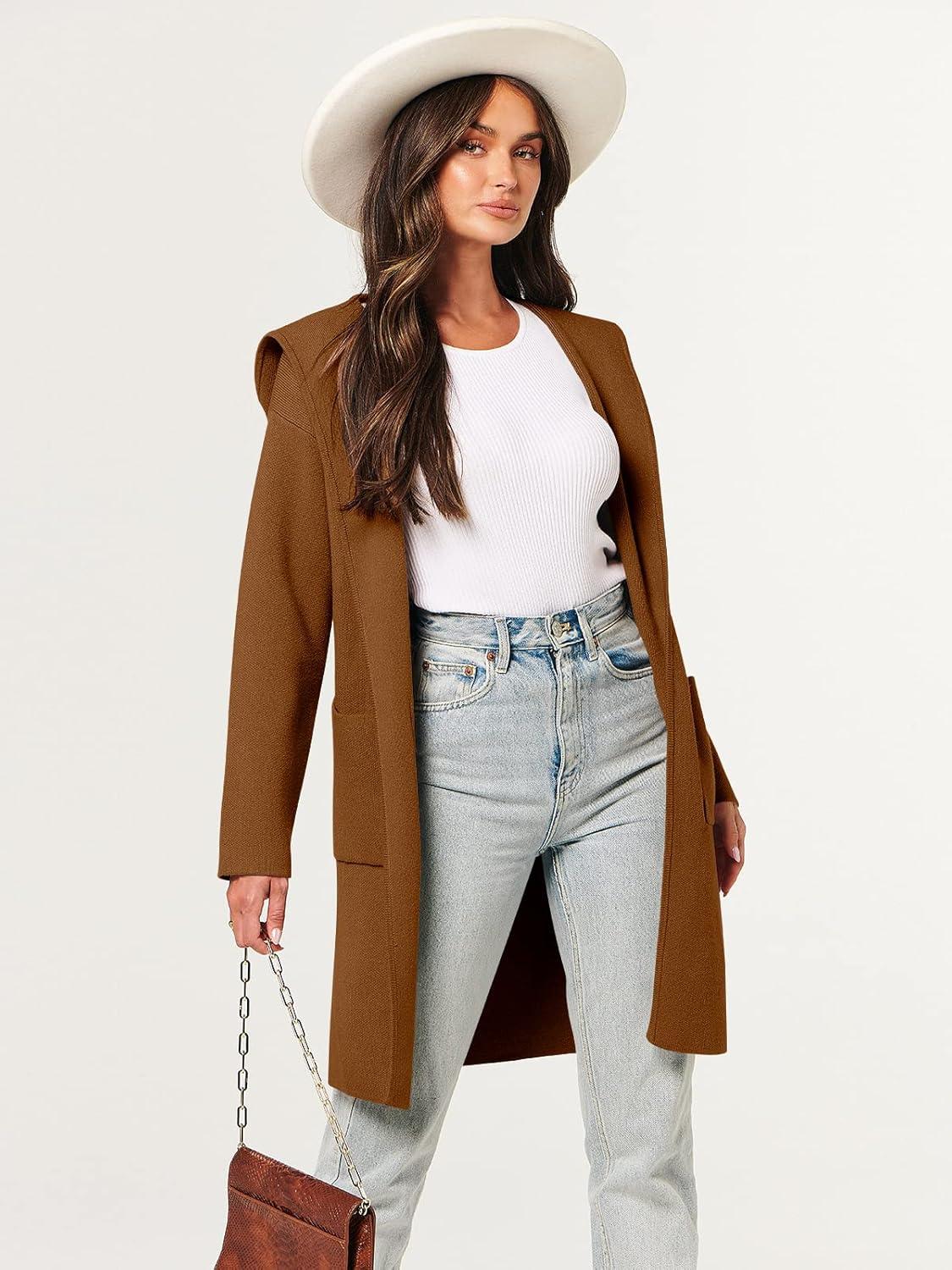 imageANRABESS Womens Cardigan Sweater Oversized Coatigan Knitted Hooded Coat 2025 Fall Outfits OutwearRed Brown