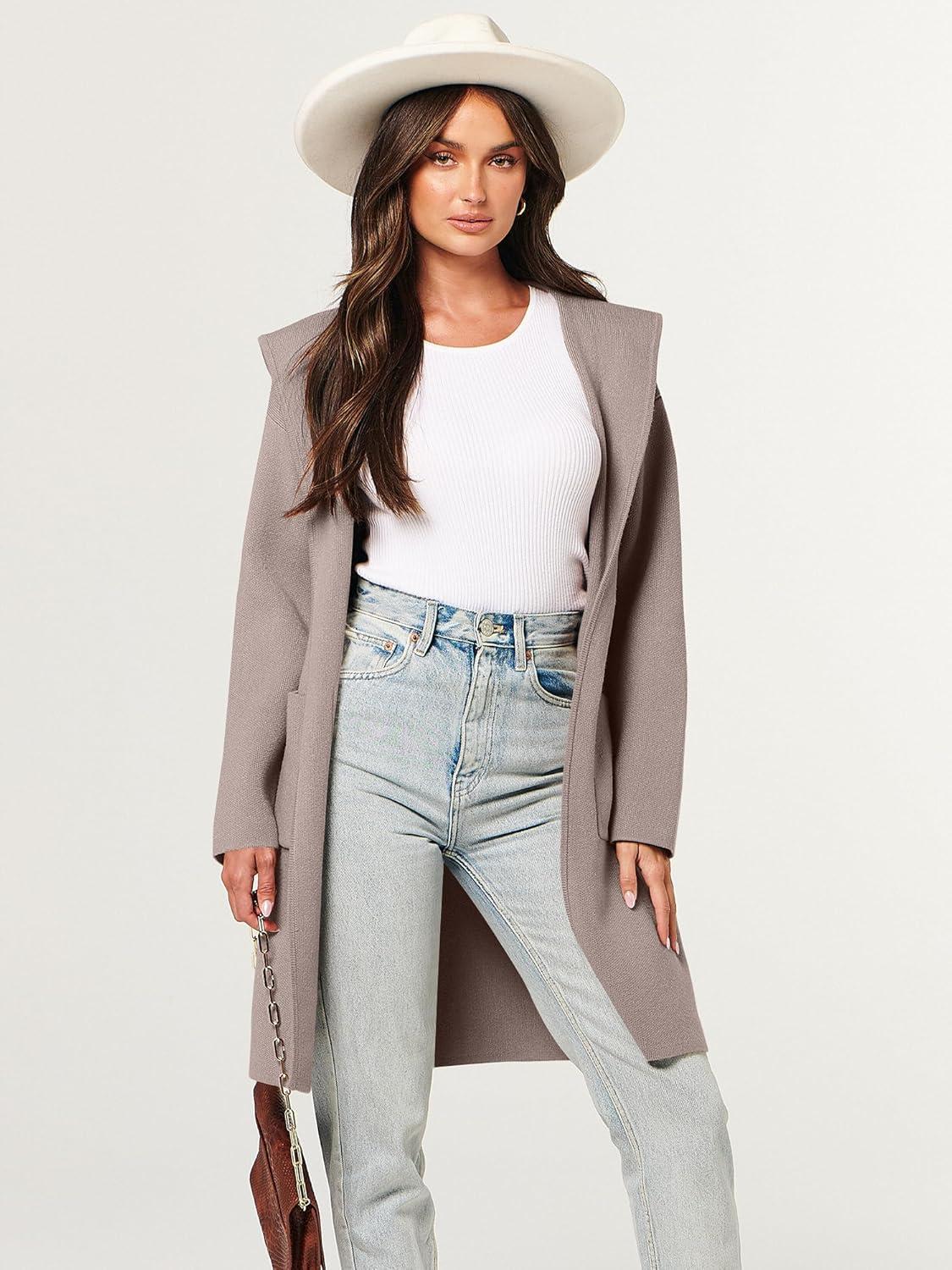 imageANRABESS Womens Cardigan Sweater Oversized Coatigan Knitted Hooded Coat 2025 Fall Outfits OutwearRed Khaki