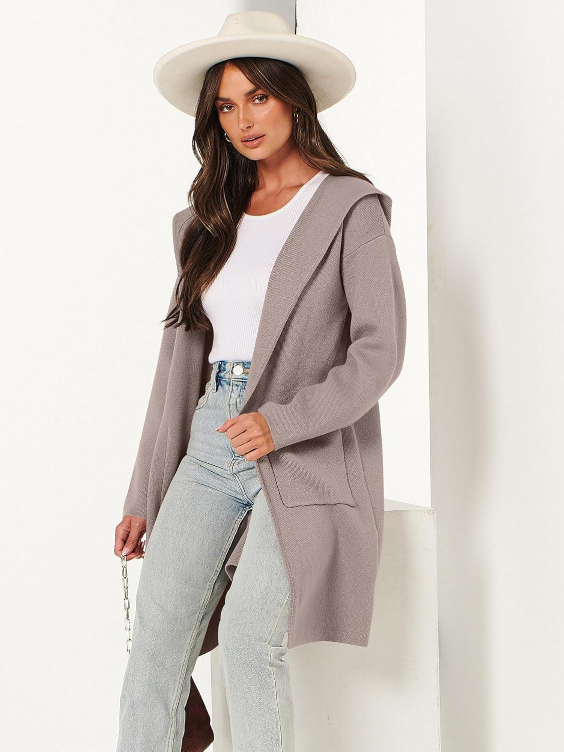 imageANRABESS Womens Cardigan Sweater Oversized Coatigan Knitted Hooded Coat 2025 Fall Outfits OutwearRed Khaki