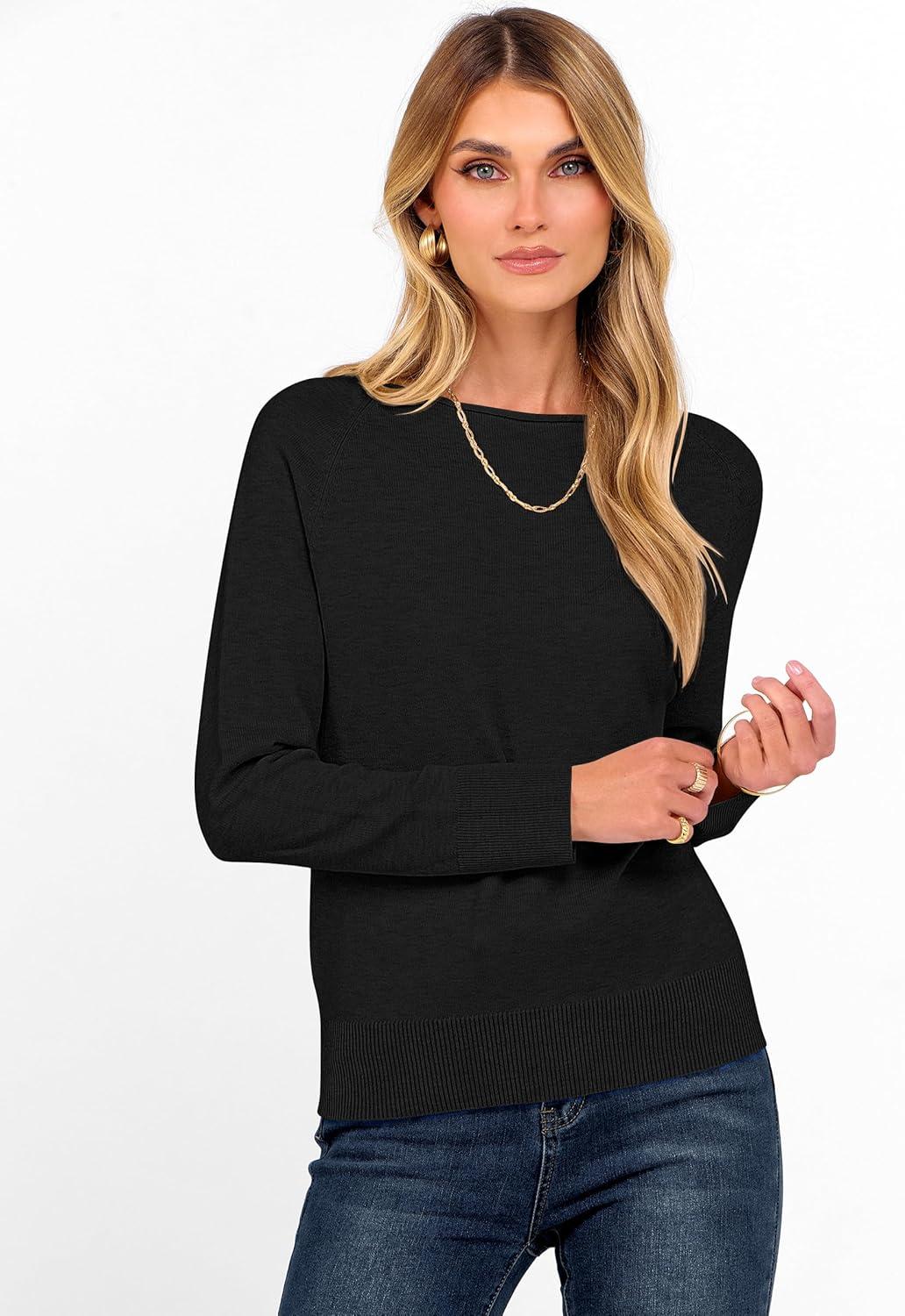 imageANRABESS Womens Long Sleeve Rolled Boat Neck Casual Soft Lightweight Basic Pullover Sweater Top 2025 Fall Shirt Work OutfitsBlack