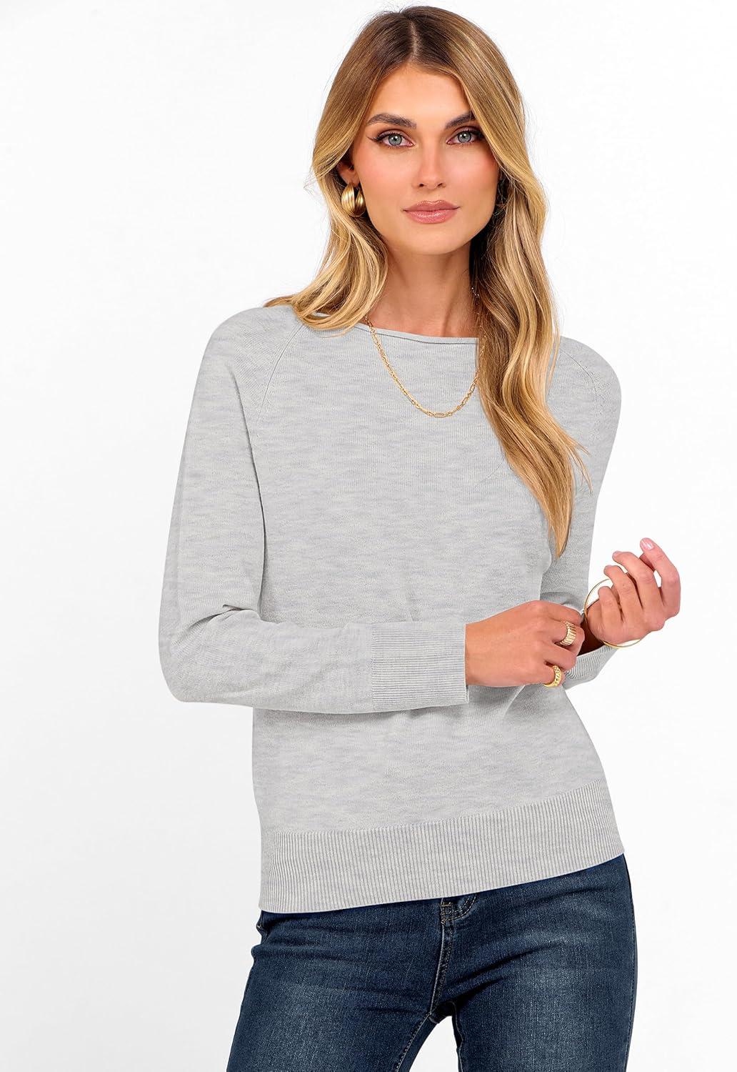 imageANRABESS Womens Long Sleeve Rolled Boat Neck Casual Soft Lightweight Basic Pullover Sweater Top 2025 Fall Shirt Work OutfitsLight Grey