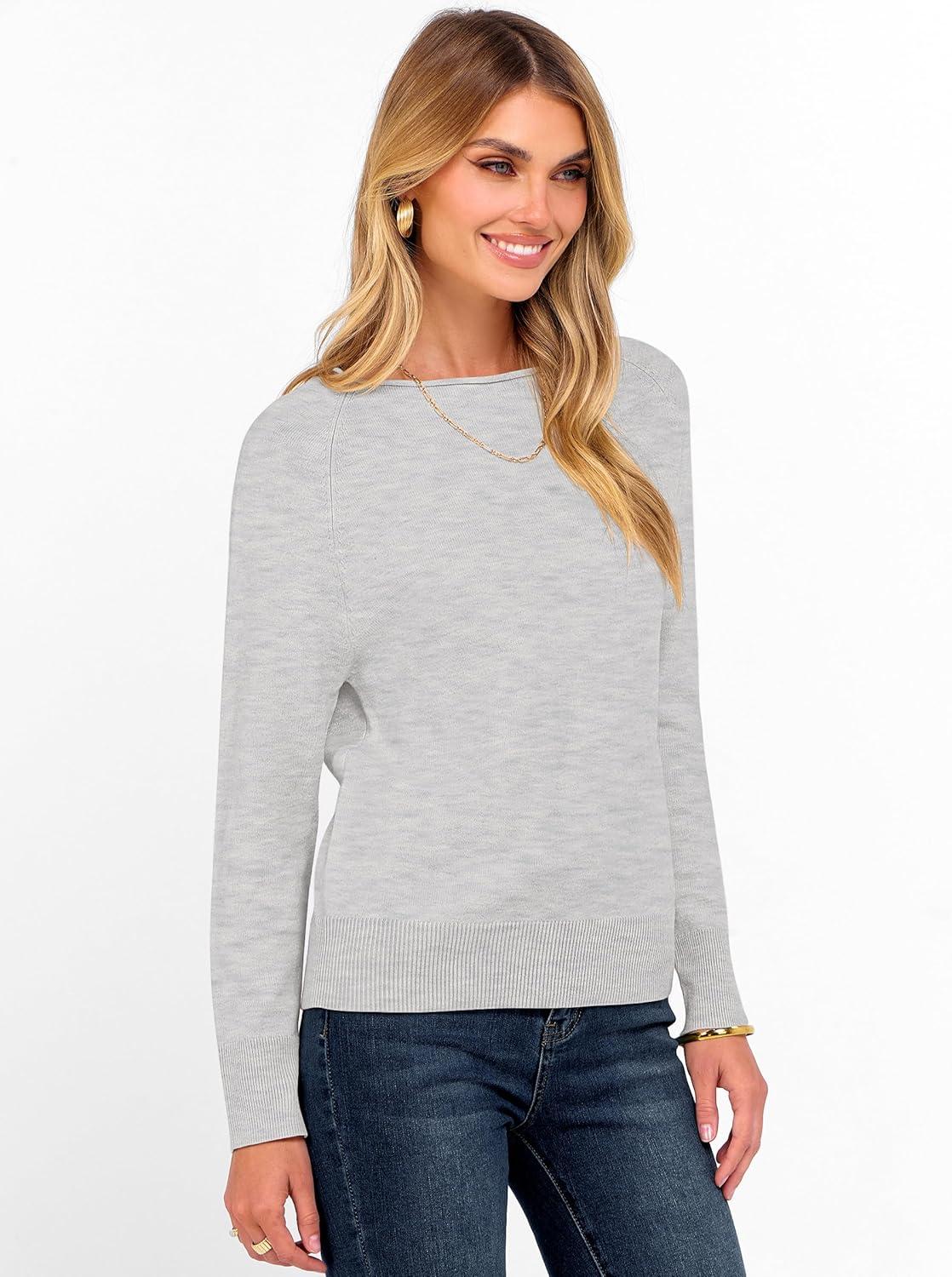 imageANRABESS Womens Long Sleeve Rolled Boat Neck Casual Soft Lightweight Basic Pullover Sweater Top 2025 Fall Shirt Work OutfitsLight Grey