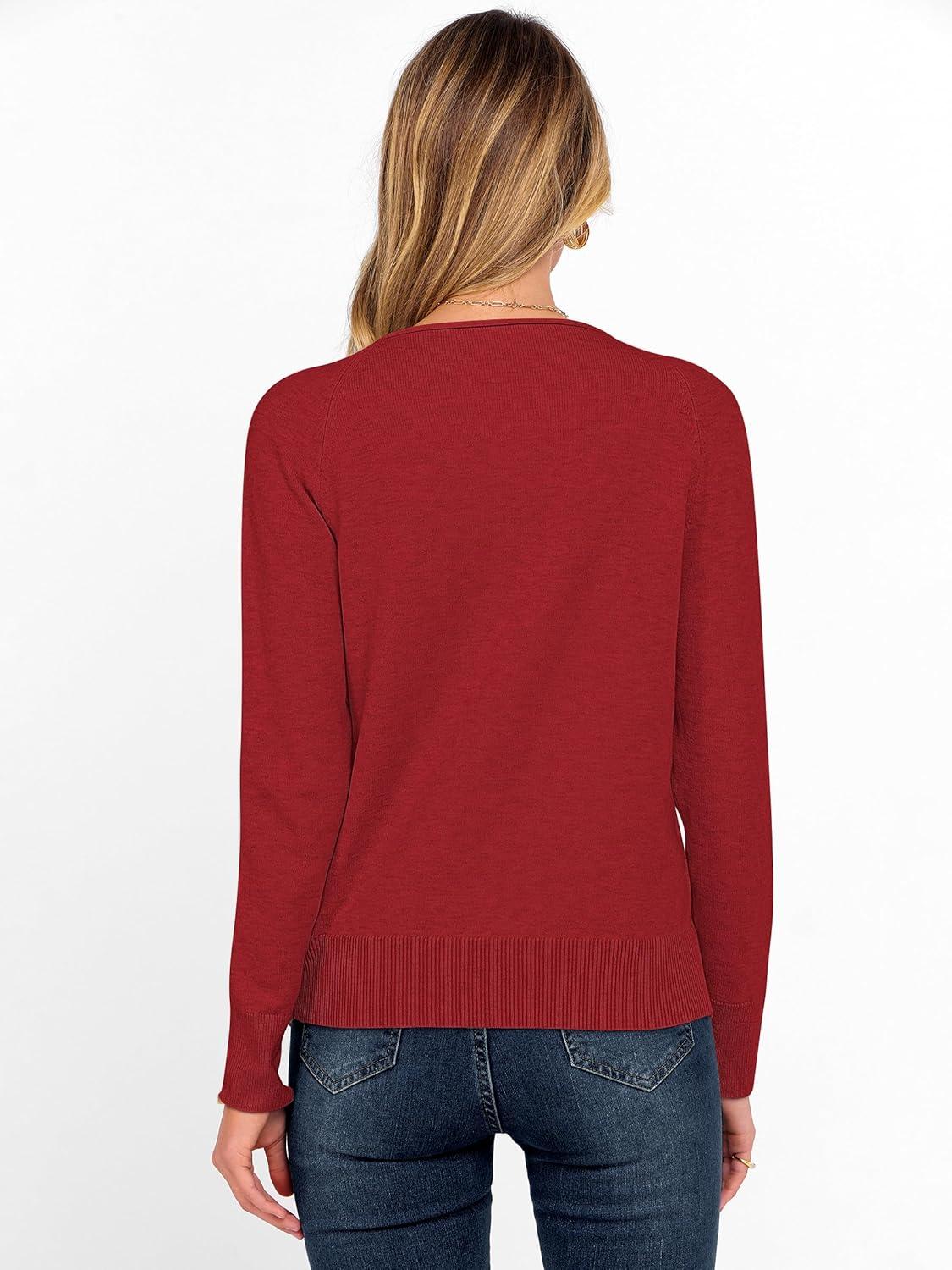 imageANRABESS Womens Long Sleeve Rolled Boat Neck Casual Soft Lightweight Basic Pullover Sweater Top 2025 Fall Shirt Work OutfitsRed