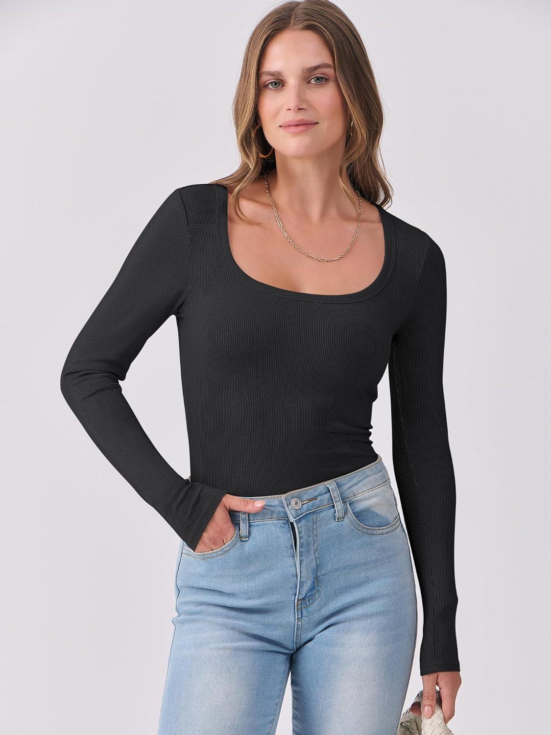 imageANRABESS Womens Long Sleeve Shirts Scoop Neck Ribbed Knit Slim Fitted Tops Casual Basic Tee 2025 Fall Fashion Outfits ClothesBlack