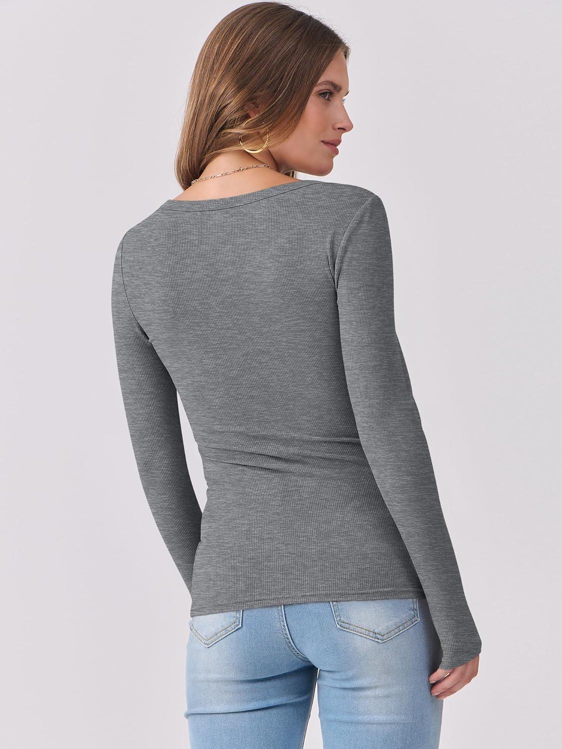 imageANRABESS Womens Long Sleeve Shirts Scoop Neck Ribbed Knit Slim Fitted Tops Casual Basic Tee 2025 Fall Fashion Outfits ClothesDark Grey