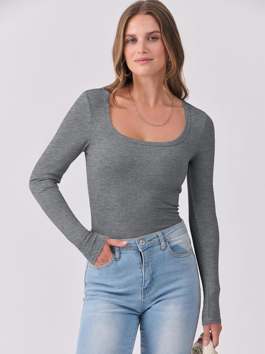 imageANRABESS Womens Long Sleeve Shirts Scoop Neck Ribbed Knit Slim Fitted Tops Casual Basic Tee 2025 Fall Fashion Outfits ClothesDark Grey