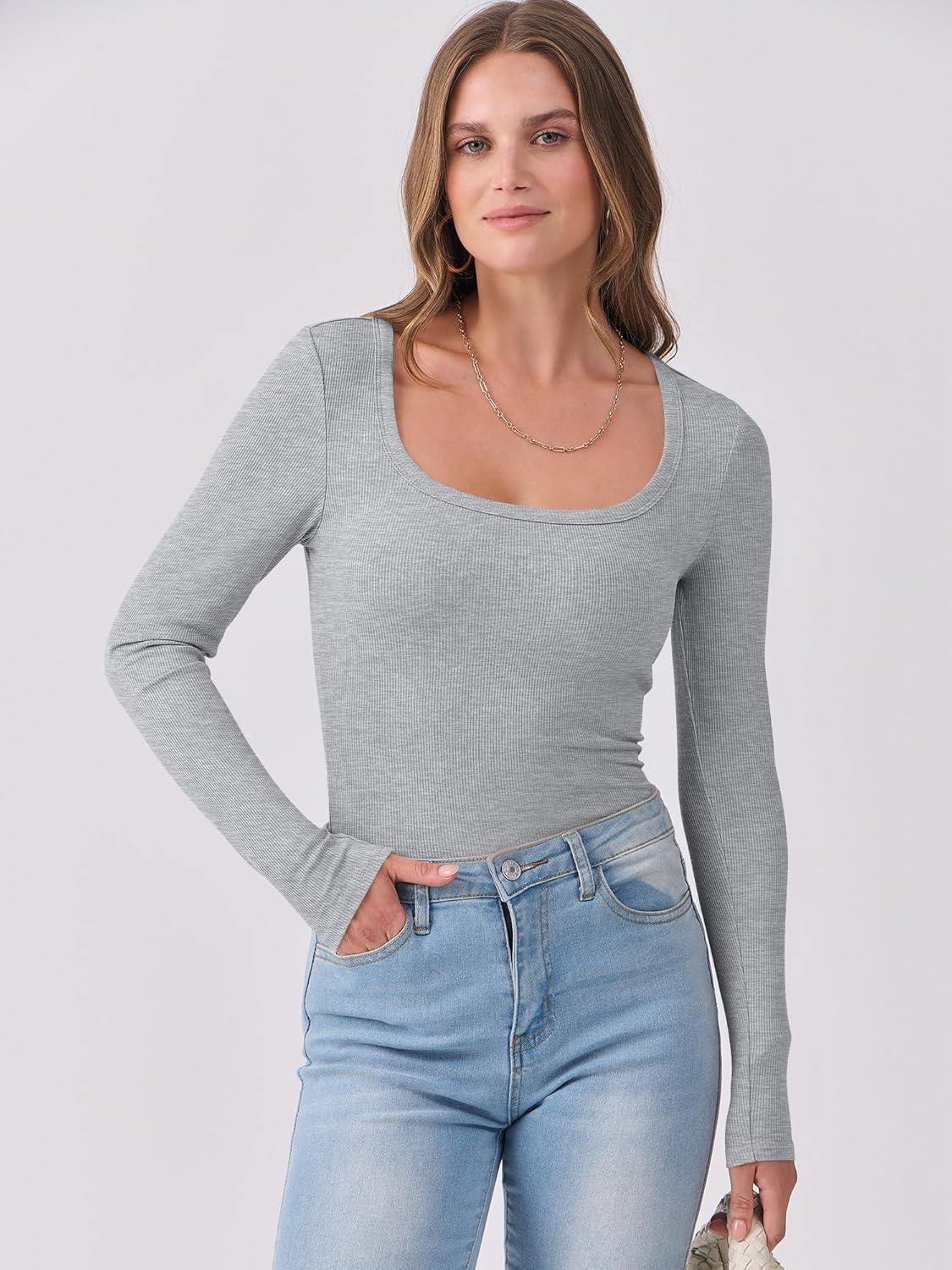 imageANRABESS Womens Long Sleeve Shirts Scoop Neck Ribbed Knit Slim Fitted Tops Casual Basic Tee 2025 Fall Fashion Outfits ClothesGrey