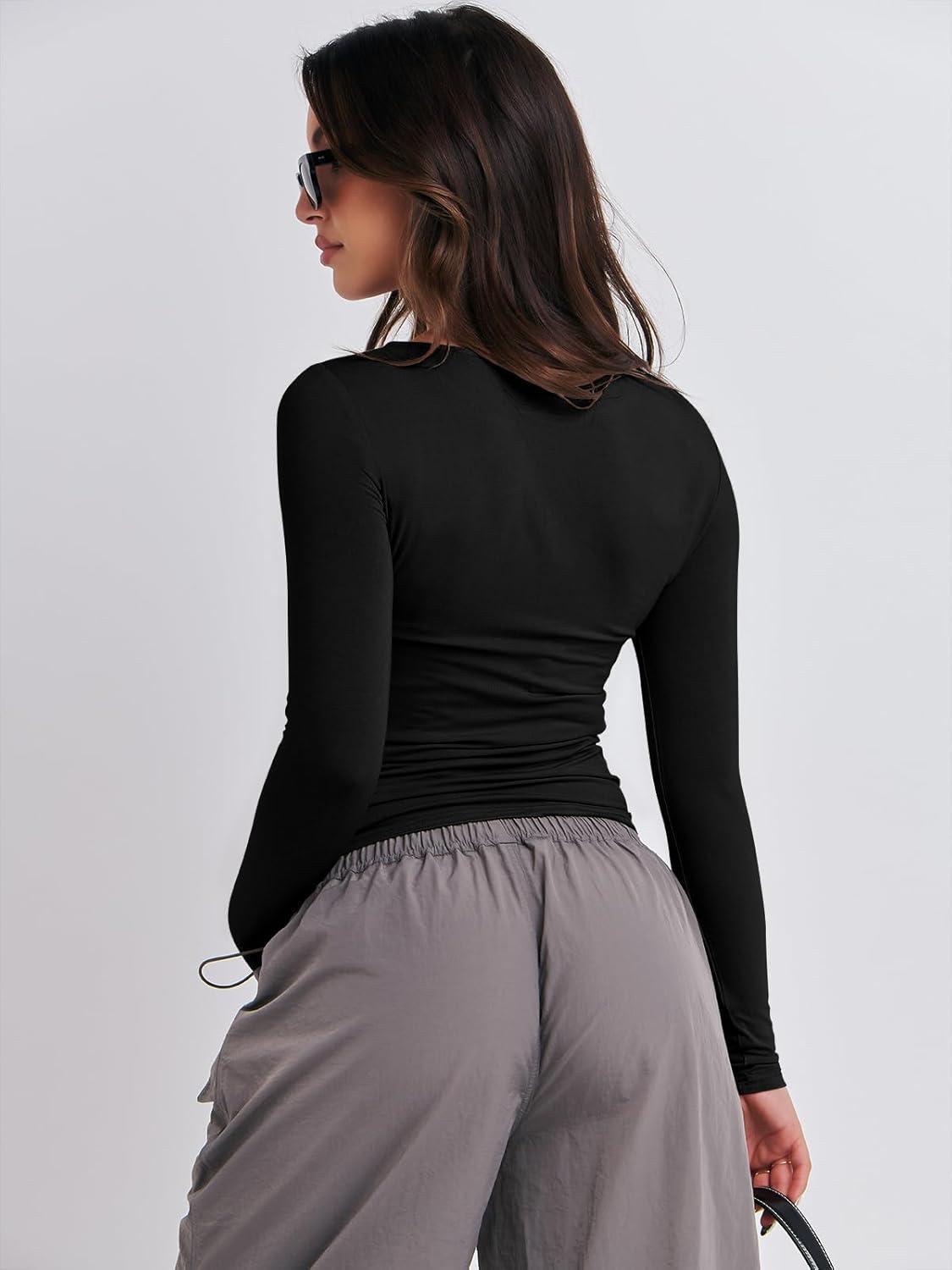 imageANRABESS Womens Long Sleeve Shirts Tight Fitted Going Out Crop Tops Crewneck Basic Tee Y2k Fall Outfits Teens Girls ClothesBlack