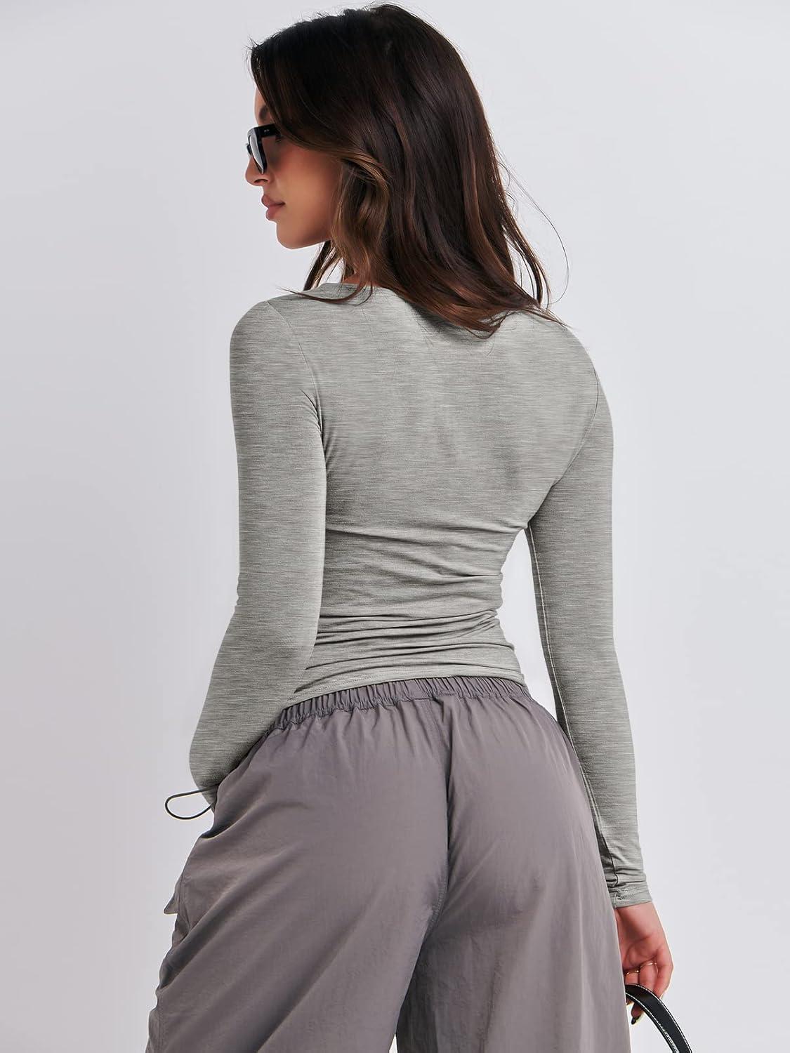 imageANRABESS Womens Long Sleeve Shirts Tight Fitted Going Out Crop Tops Crewneck Basic Tee Y2k Fall Outfits Teens Girls ClothesGrey