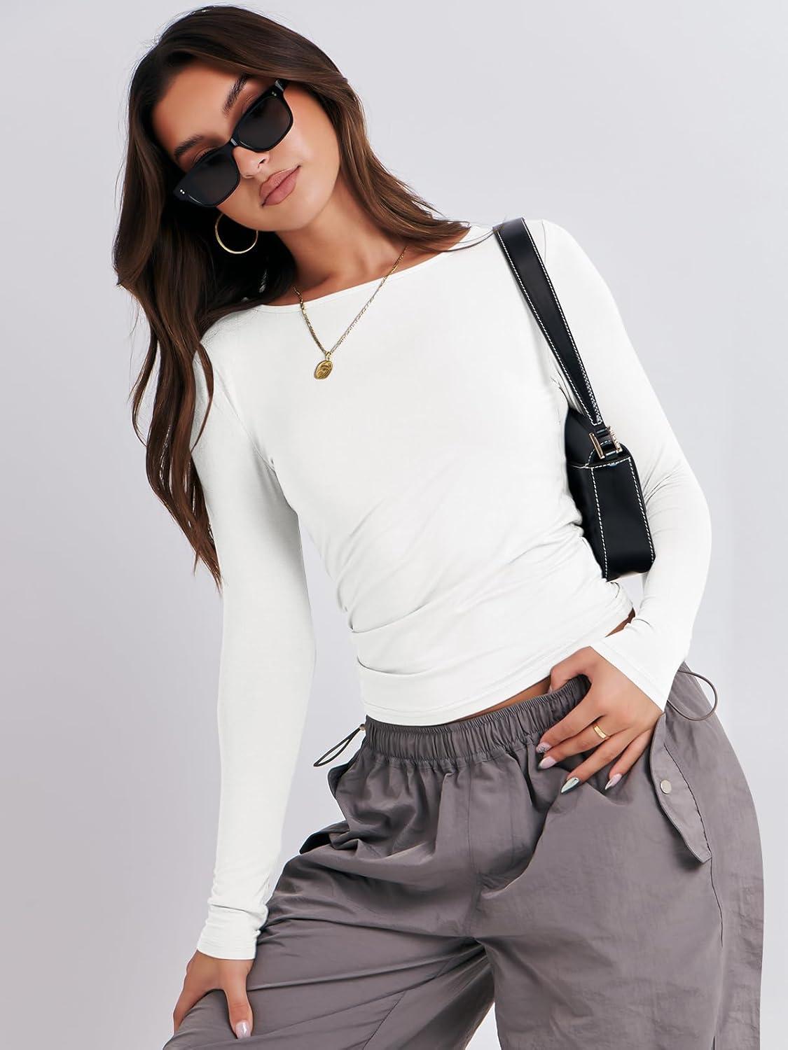 imageANRABESS Womens Long Sleeve Shirts Tight Fitted Going Out Crop Tops Crewneck Basic Tee Y2k Fall Outfits Teens Girls ClothesWhite