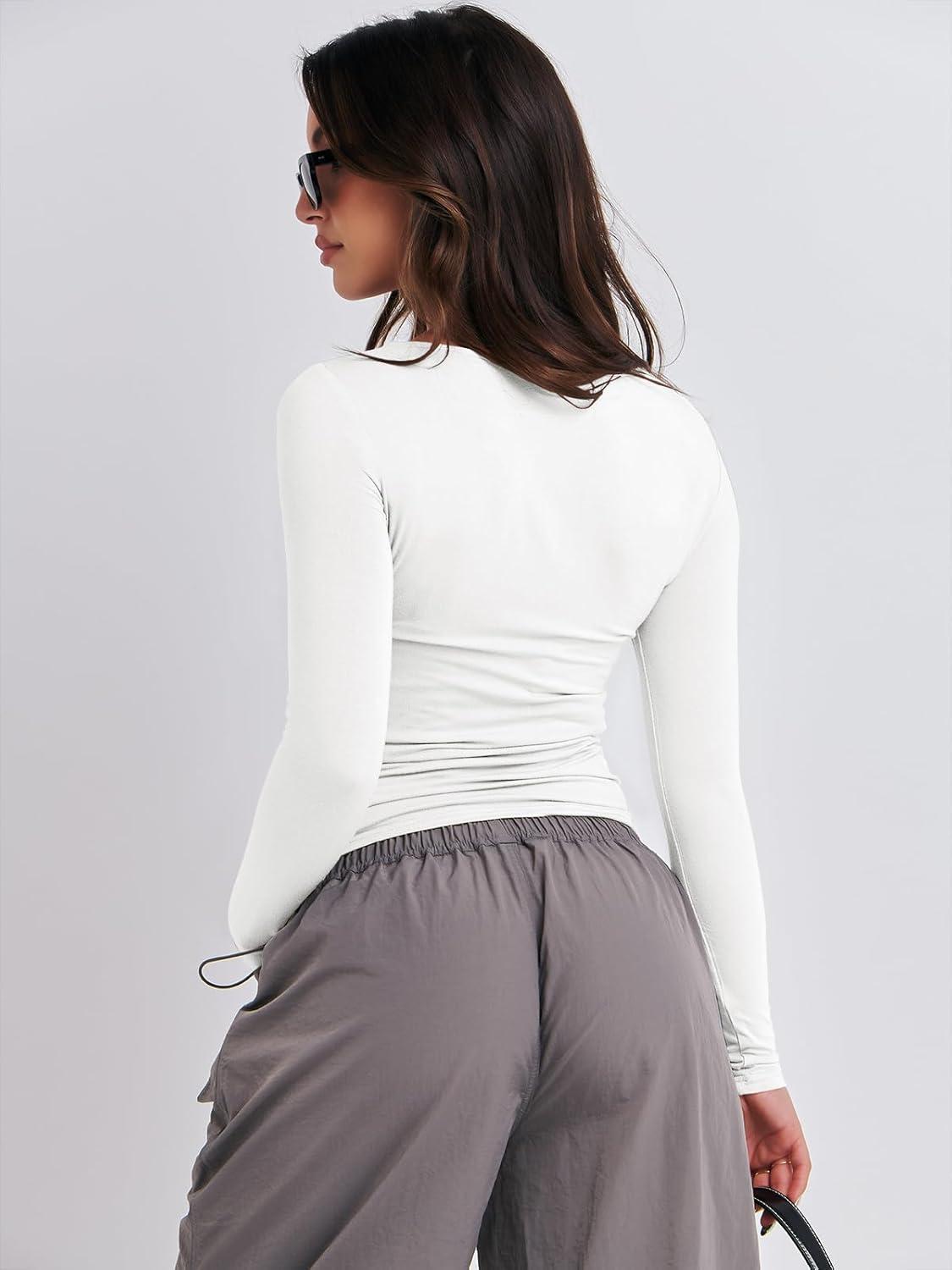 imageANRABESS Womens Long Sleeve Shirts Tight Fitted Going Out Crop Tops Crewneck Basic Tee Y2k Fall Outfits Teens Girls ClothesWhite