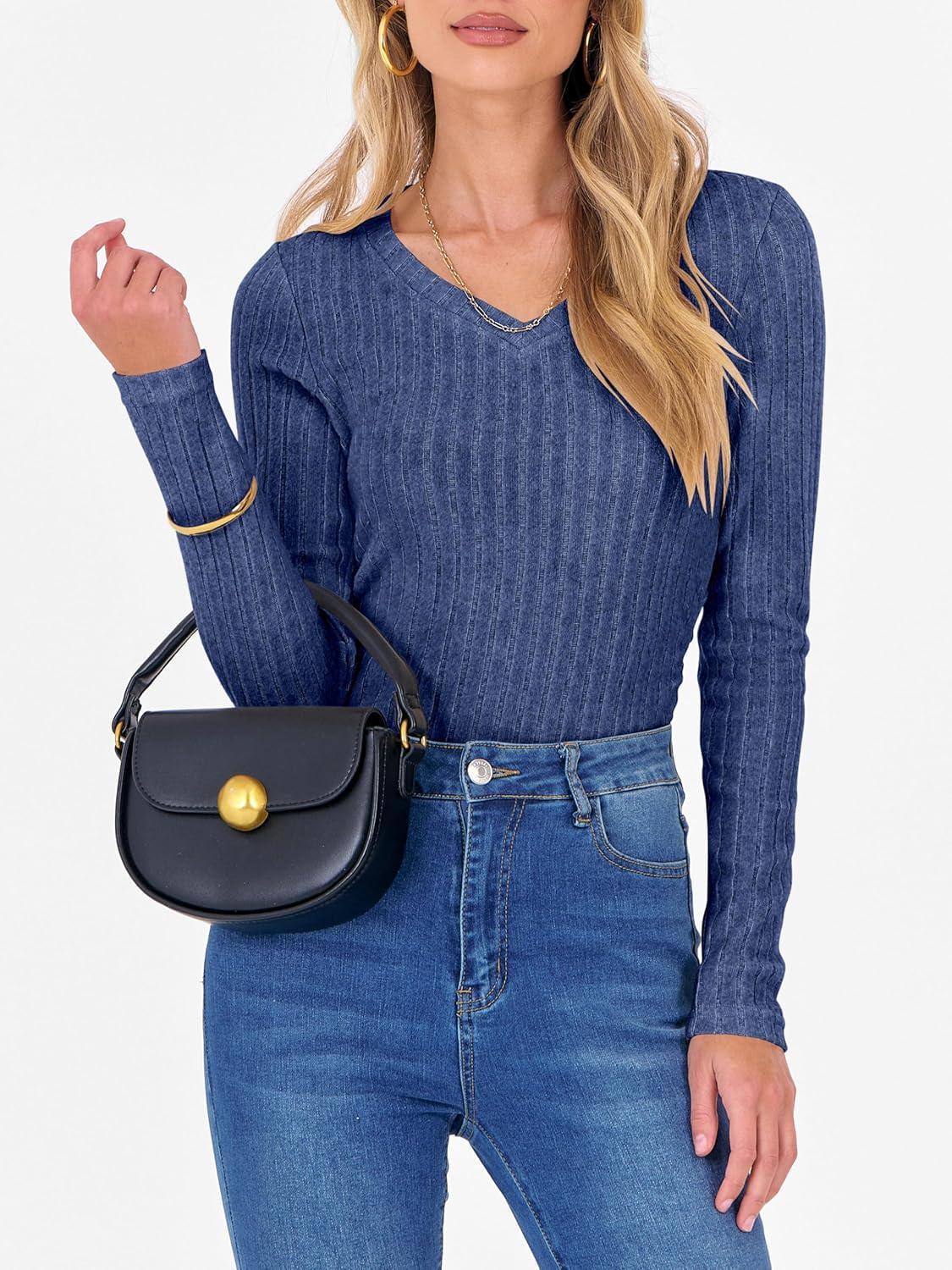 imageANRABESS Womens Long Sleeve Shirts V Neck Ribbed Knit Slim Fit Lightweight Sweater 2025 Fall Dressy Casual Travel Work TopsDark Blue