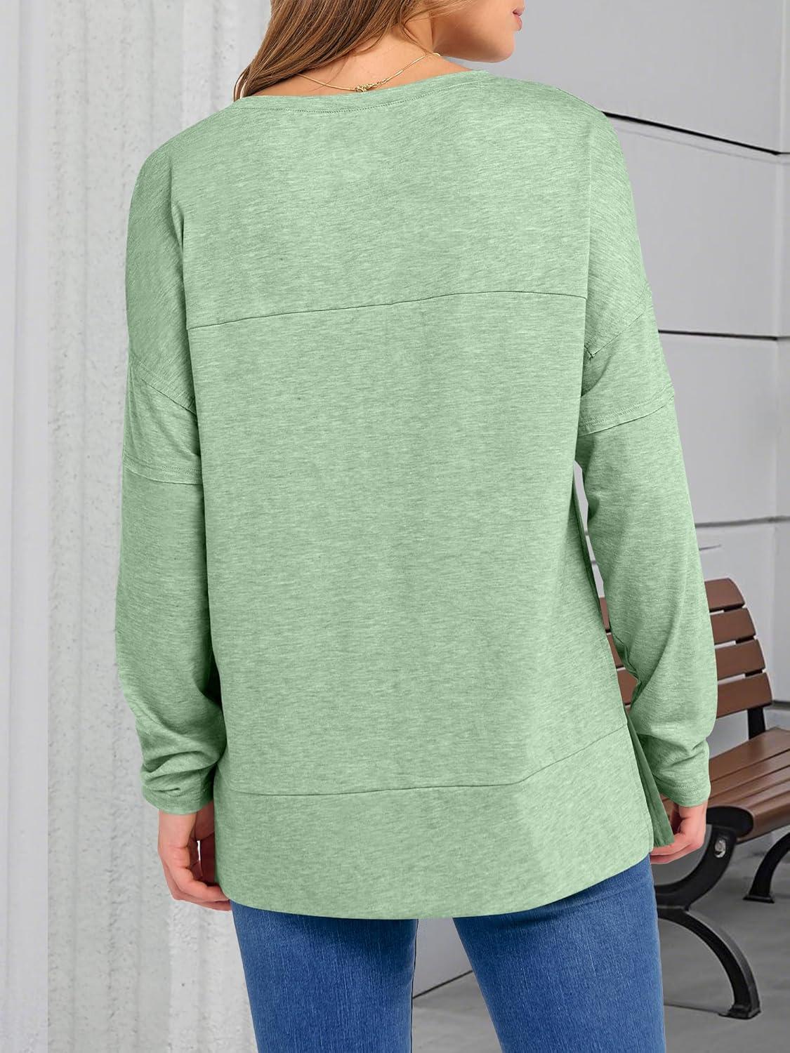imageANRABESS Womens Long Sleeve T Shirts Split Side Tunic Tops 2025 Fall OutfitsLight Green