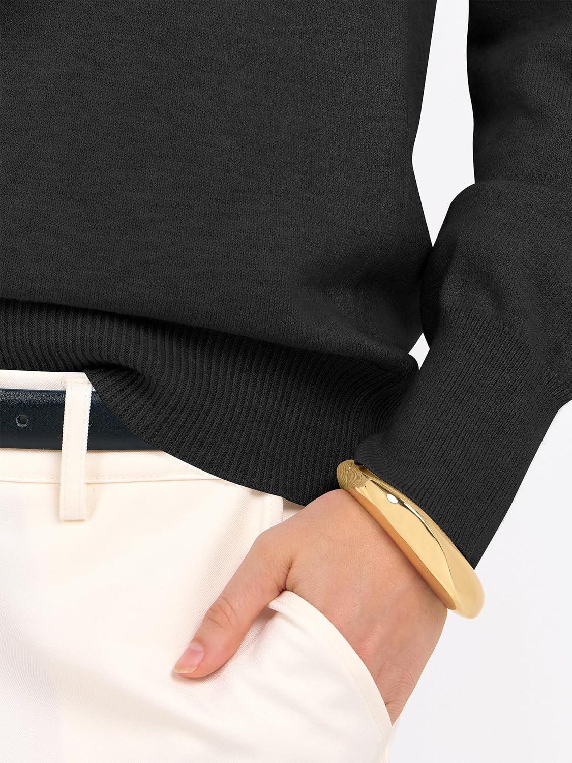 imageANRABESS Womens Long Sleeve V Neck Sweaters 2025 Fall Casual Classic Soft Loose Fit Basic Pullover Jumper TopBlack