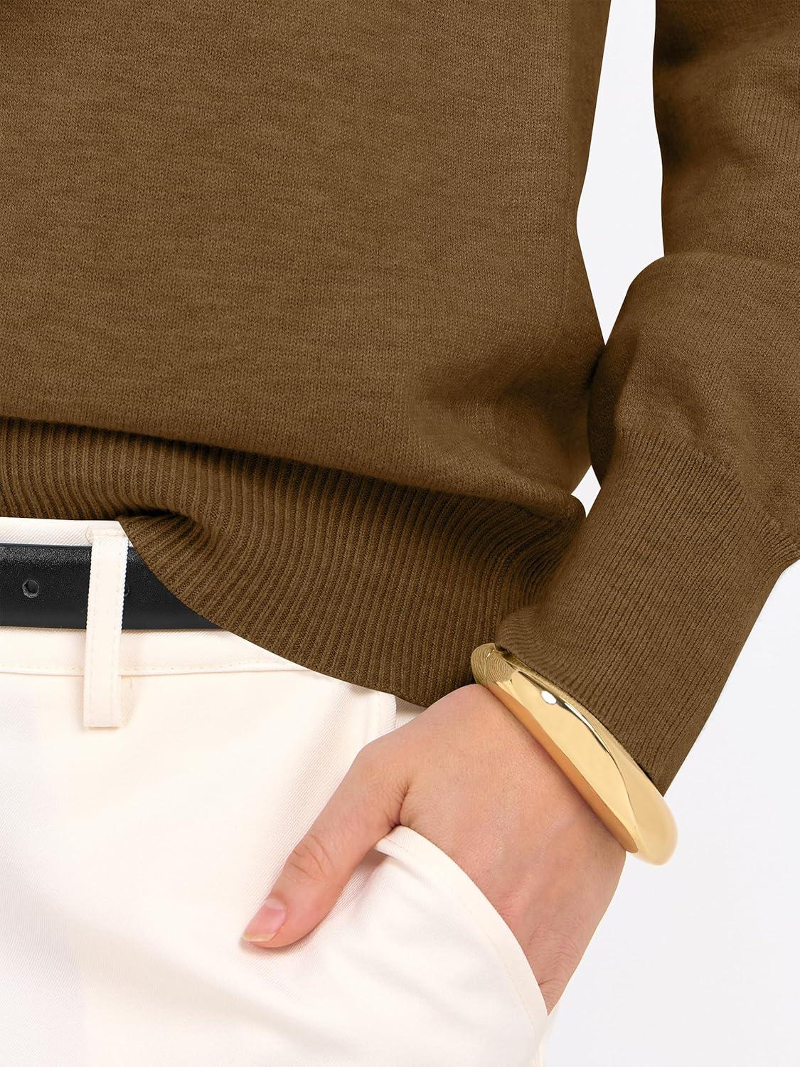 imageANRABESS Womens Long Sleeve V Neck Sweaters 2025 Fall Casual Classic Soft Loose Fit Basic Pullover Jumper TopCaramel