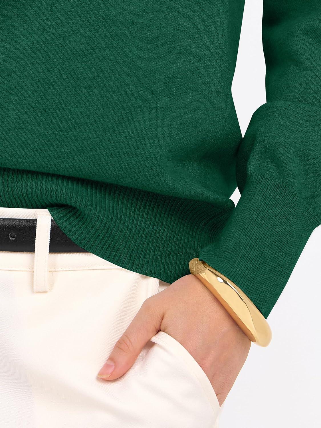 imageANRABESS Womens Long Sleeve V Neck Sweaters 2025 Fall Casual Classic Soft Loose Fit Basic Pullover Jumper TopDark Forest Green