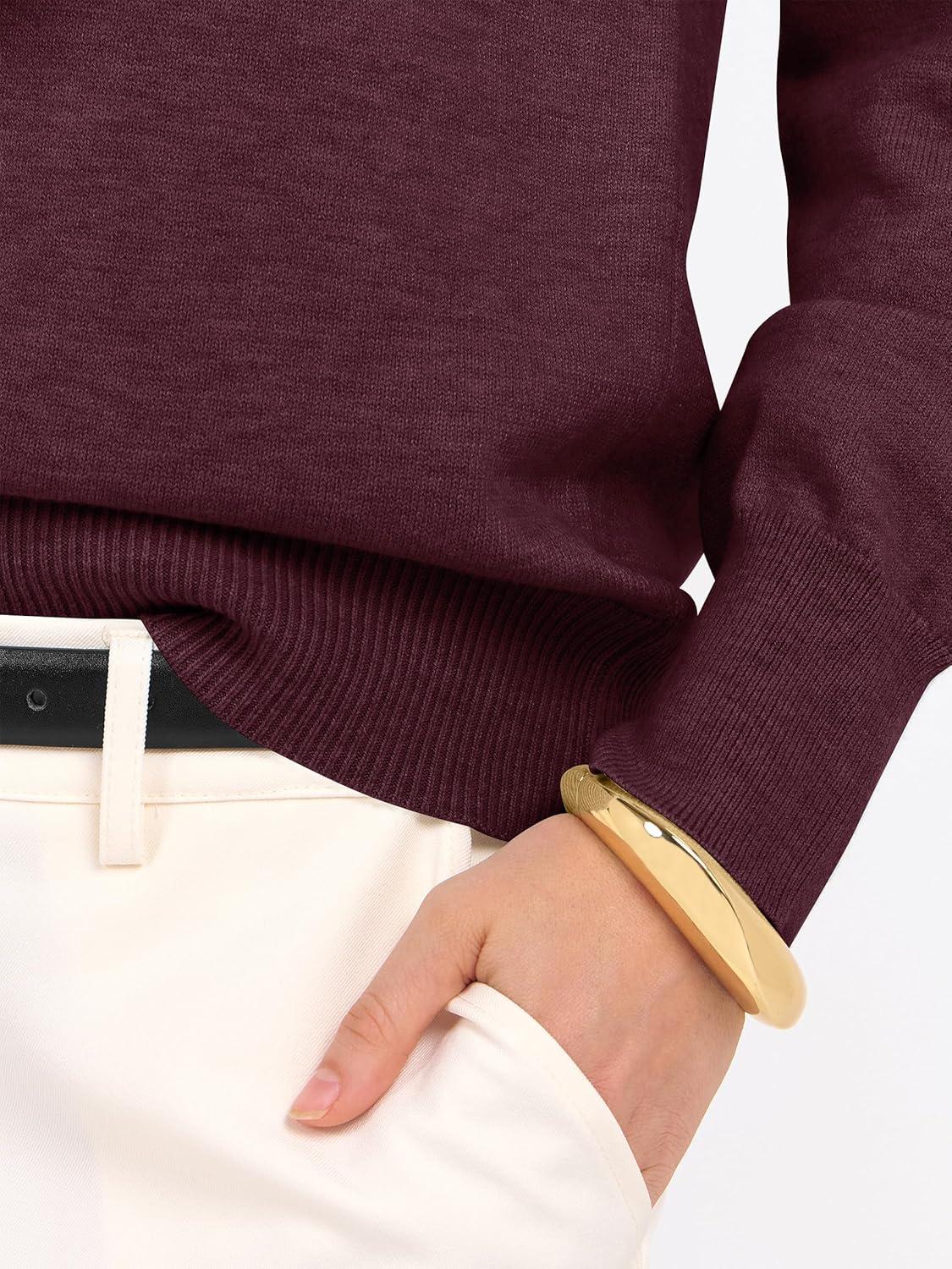 imageANRABESS Womens Long Sleeve V Neck Sweaters 2025 Fall Casual Classic Soft Loose Fit Basic Pullover Jumper TopDark Red