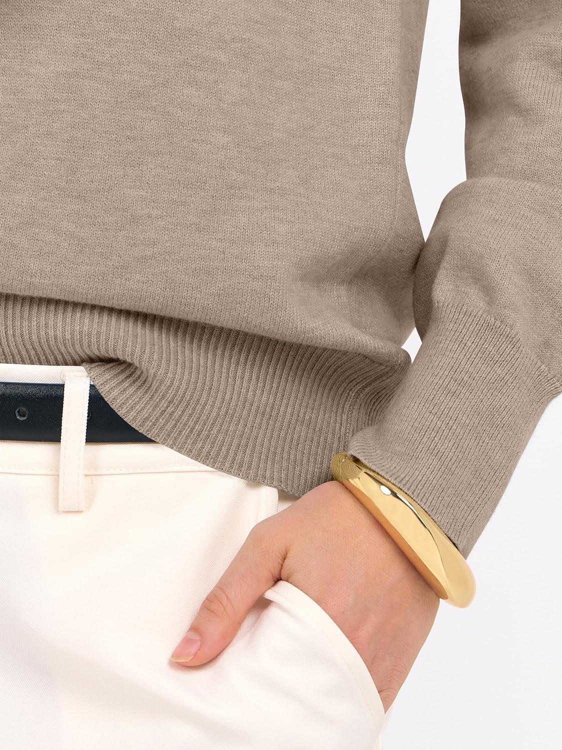 imageANRABESS Womens Long Sleeve V Neck Sweaters 2025 Fall Casual Classic Soft Loose Fit Basic Pullover Jumper TopLight Camel