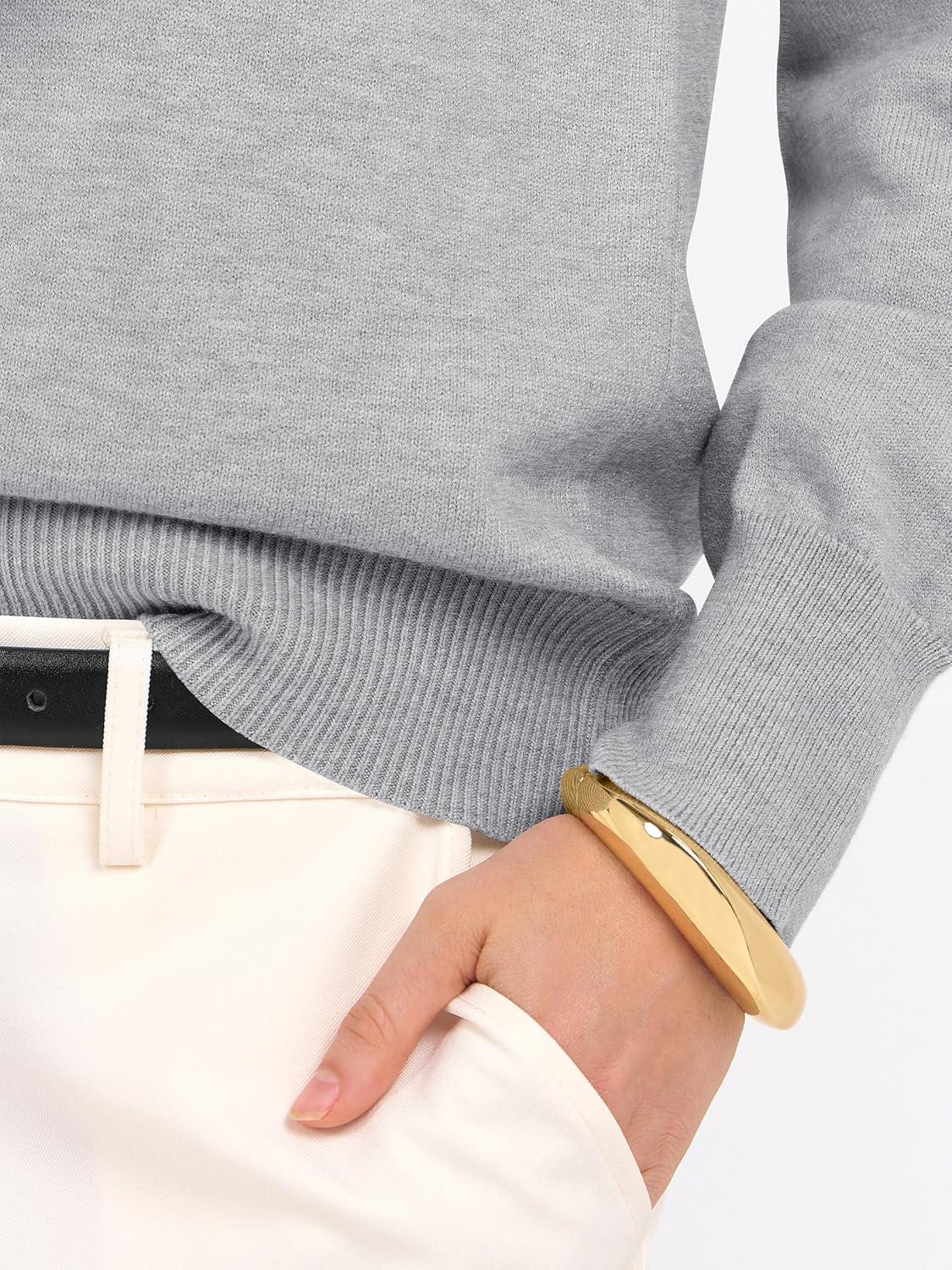 imageANRABESS Womens Long Sleeve V Neck Sweaters 2025 Fall Casual Classic Soft Loose Fit Basic Pullover Jumper TopLight Grey