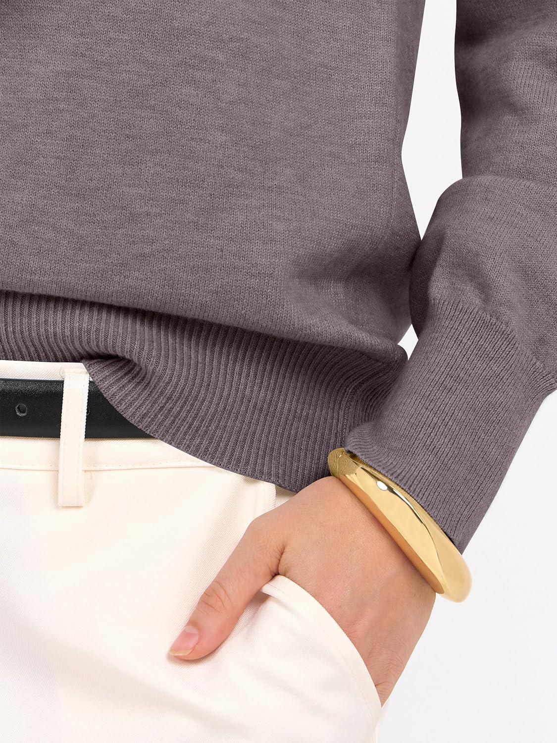 imageANRABESS Womens Long Sleeve V Neck Sweaters 2025 Fall Casual Classic Soft Loose Fit Basic Pullover Jumper TopNutmeg