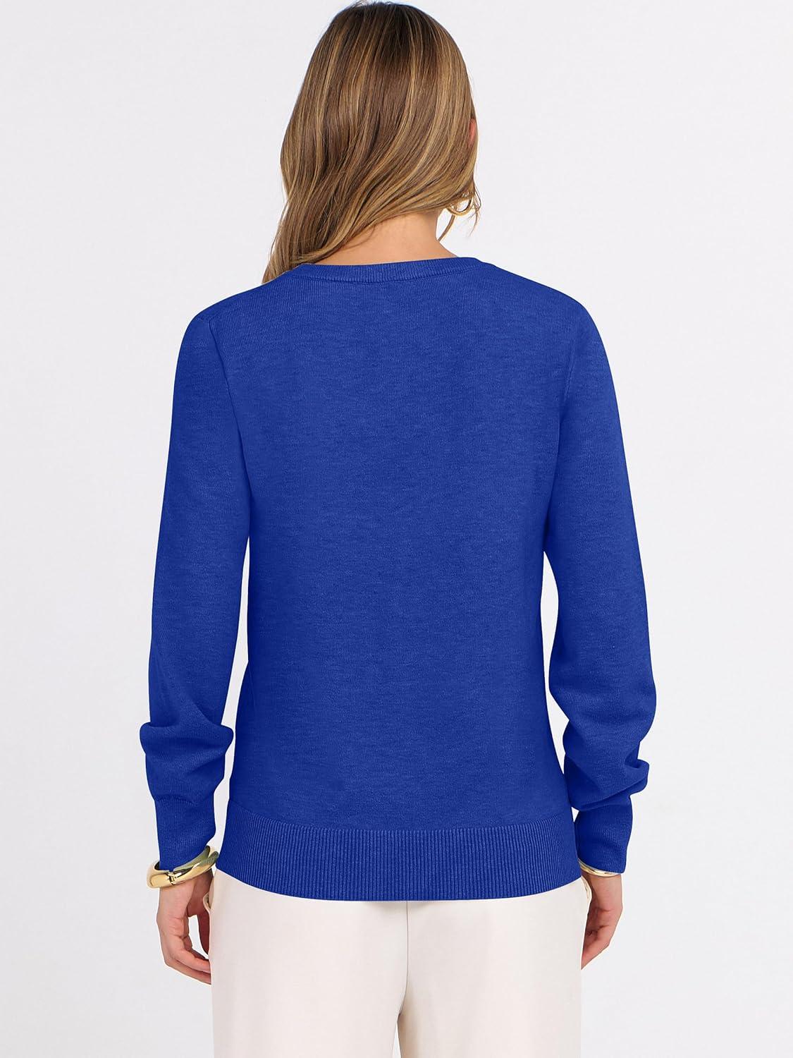 imageANRABESS Womens Long Sleeve V Neck Sweaters 2025 Fall Casual Classic Soft Loose Fit Basic Pullover Jumper TopRoyal Blue