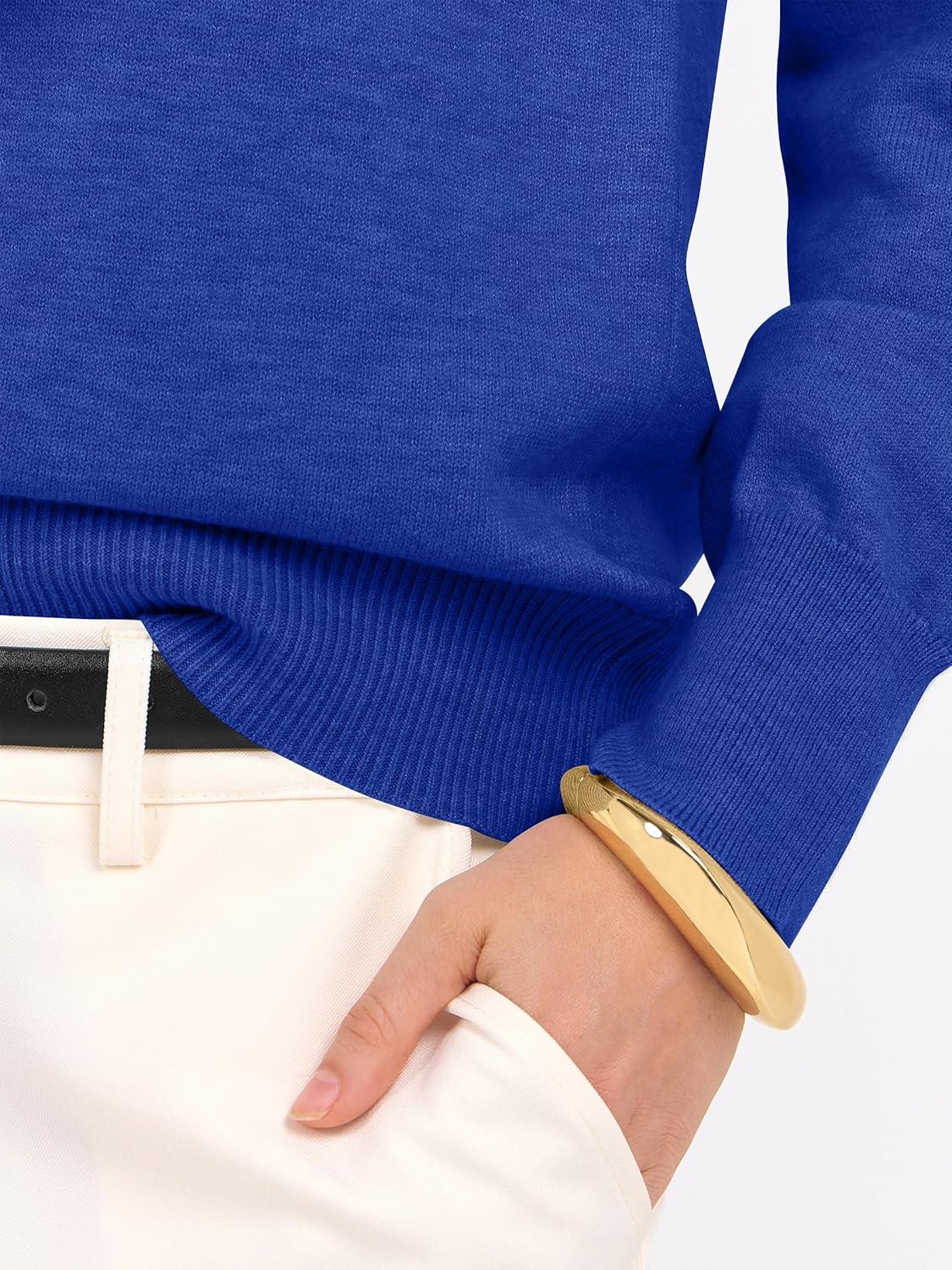 imageANRABESS Womens Long Sleeve V Neck Sweaters 2025 Fall Casual Classic Soft Loose Fit Basic Pullover Jumper TopRoyal Blue