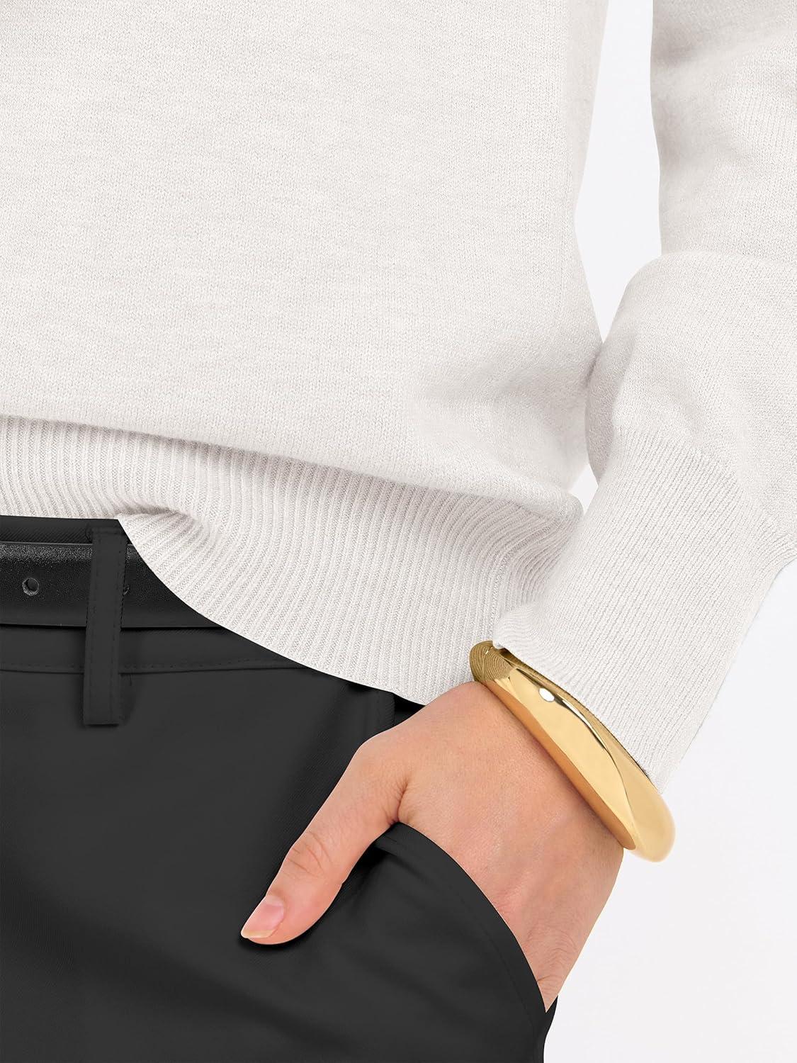 imageANRABESS Womens Long Sleeve V Neck Sweaters 2025 Fall Casual Classic Soft Loose Fit Basic Pullover Jumper TopWhite