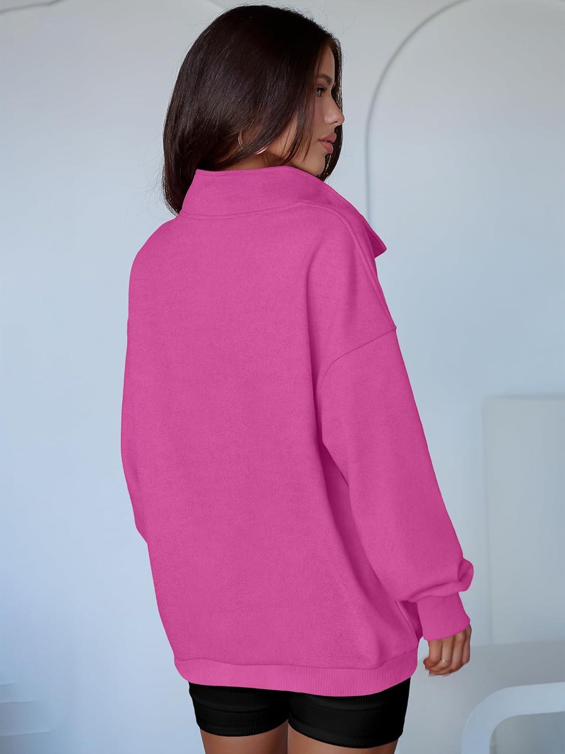 imageANRABESS Womens Oversized Sweatshirt Long Sleeve Henley Pullover Tops 2025 Fall Casual Button Loose Fit Teens Fashion OutfitsHot Pink