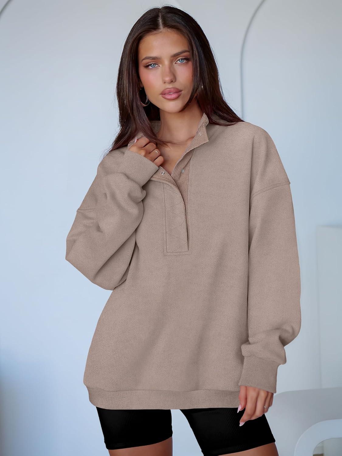 imageANRABESS Womens Oversized Sweatshirt Long Sleeve Henley Pullover Tops 2025 Fall Casual Button Loose Fit Teens Fashion OutfitsMocha