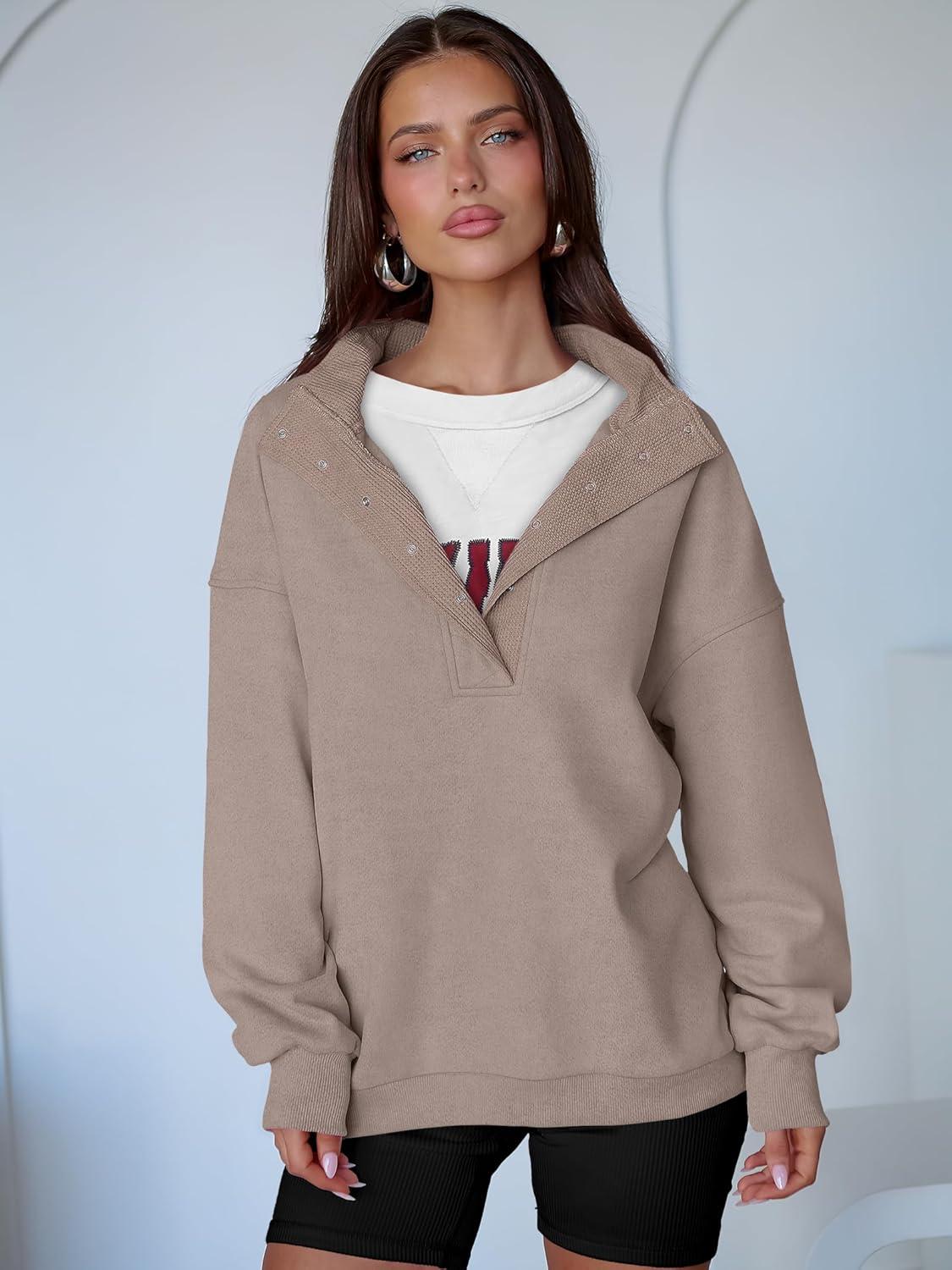 imageANRABESS Womens Oversized Sweatshirt Long Sleeve Henley Pullover Tops 2025 Fall Casual Button Loose Fit Teens Fashion OutfitsMocha