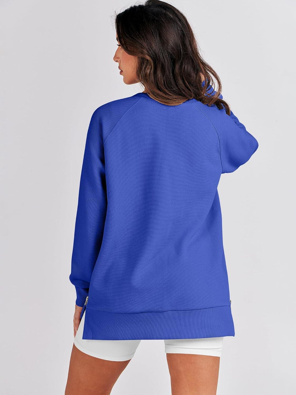 imageANRABESS Womens Oversized Sweatshirts Crewneck Long Sleeve Tunic Pullover Shirts Side Zipper Hoodies 2025 Fall ClothesRoyal Blue