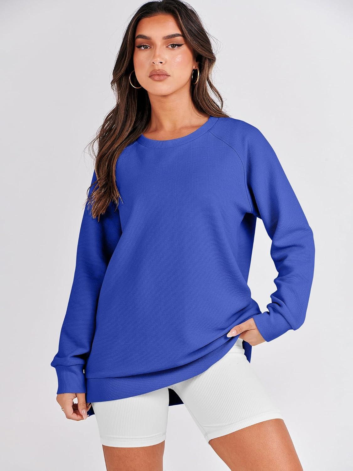 imageANRABESS Womens Oversized Sweatshirts Crewneck Long Sleeve Tunic Pullover Shirts Side Zipper Hoodies 2025 Fall ClothesRoyal Blue