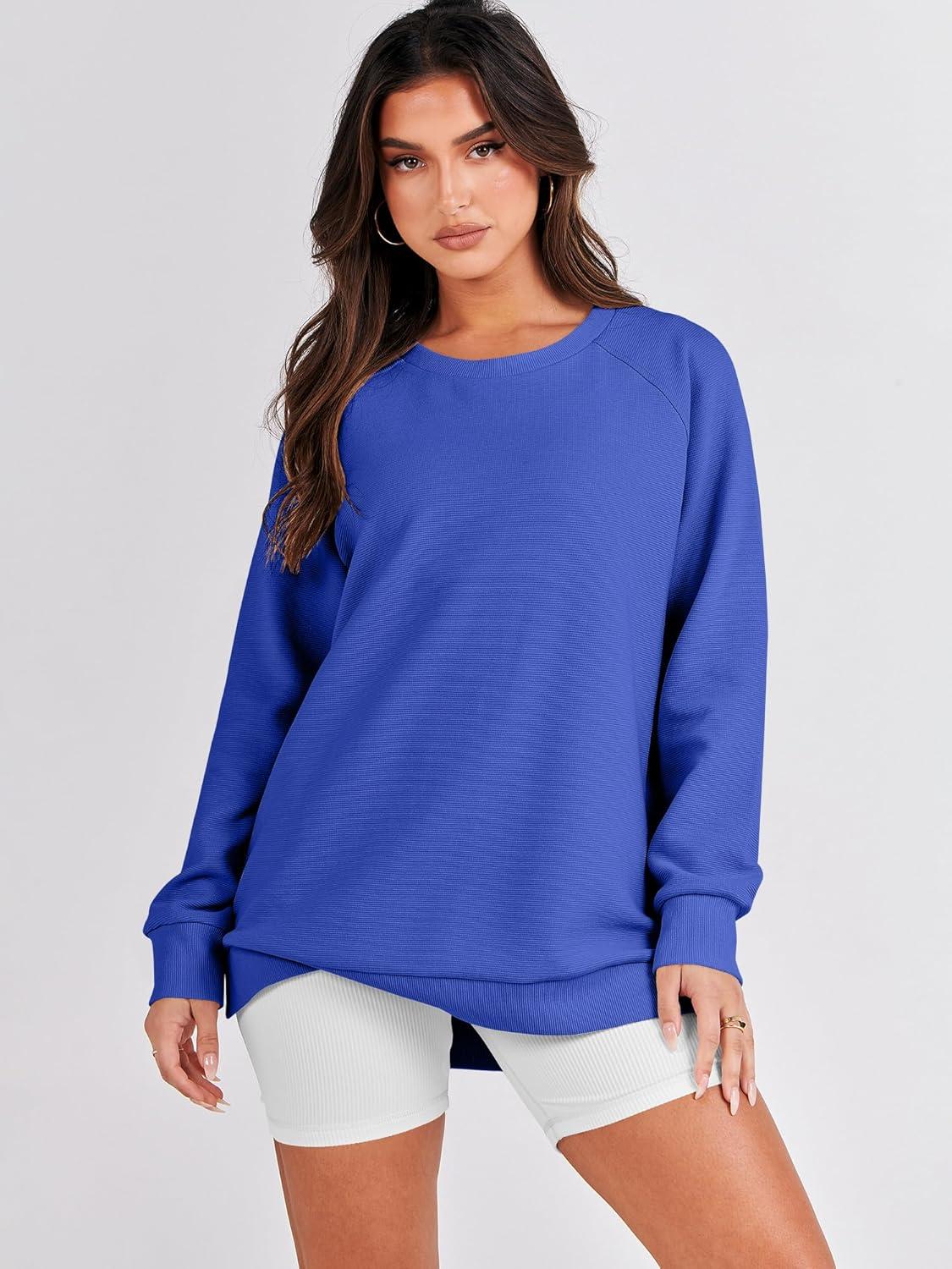 imageANRABESS Womens Oversized Sweatshirts Crewneck Long Sleeve Tunic Pullover Shirts Side Zipper Hoodies 2025 Fall ClothesRoyal Blue