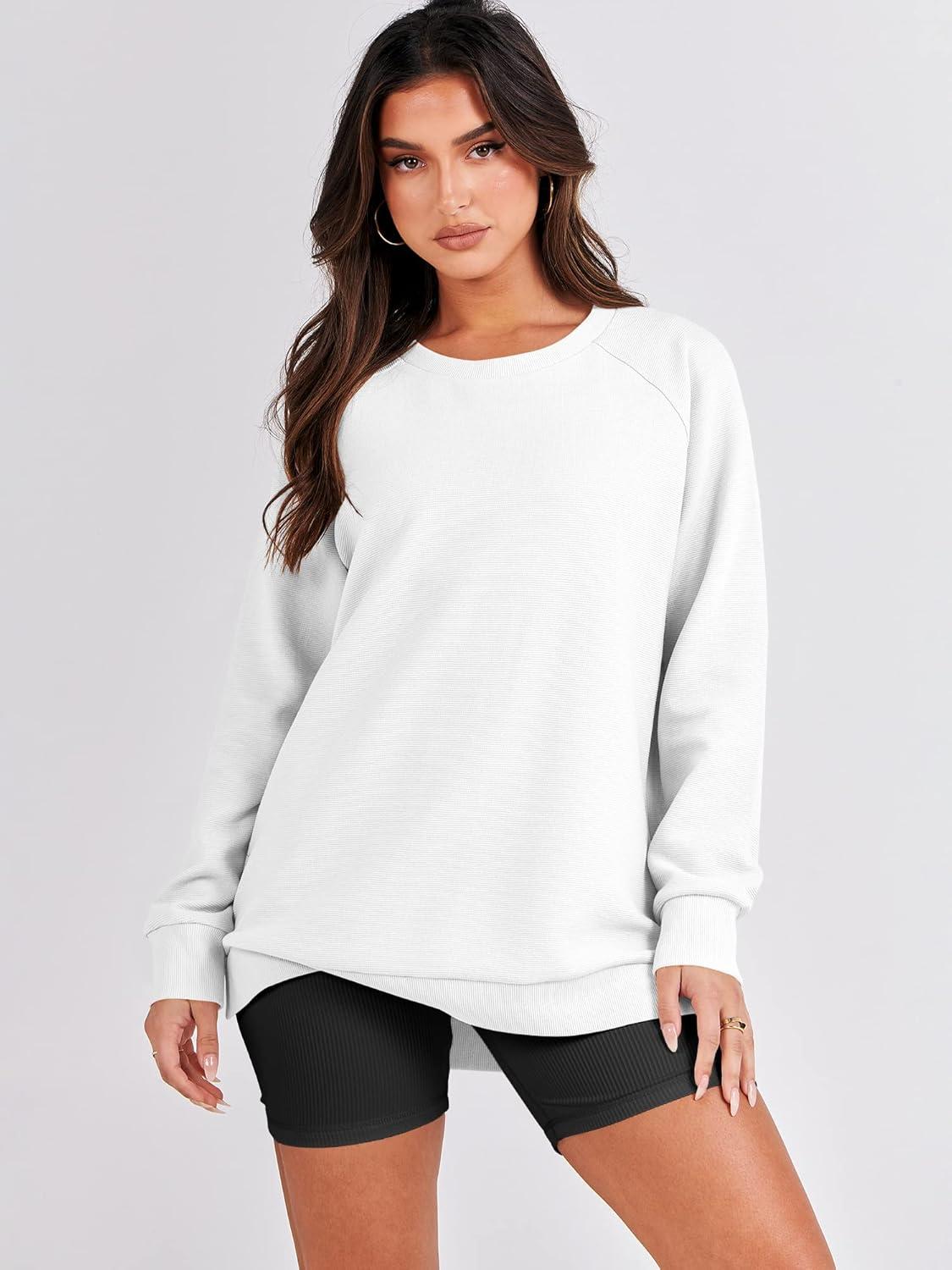 imageANRABESS Womens Oversized Sweatshirts Crewneck Long Sleeve Tunic Pullover Shirts Side Zipper Hoodies 2025 Fall ClothesWhite