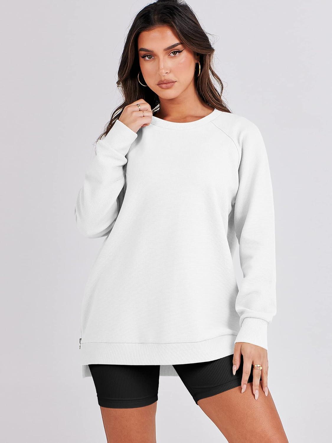 imageANRABESS Womens Oversized Sweatshirts Crewneck Long Sleeve Tunic Pullover Shirts Side Zipper Hoodies 2025 Fall ClothesWhite