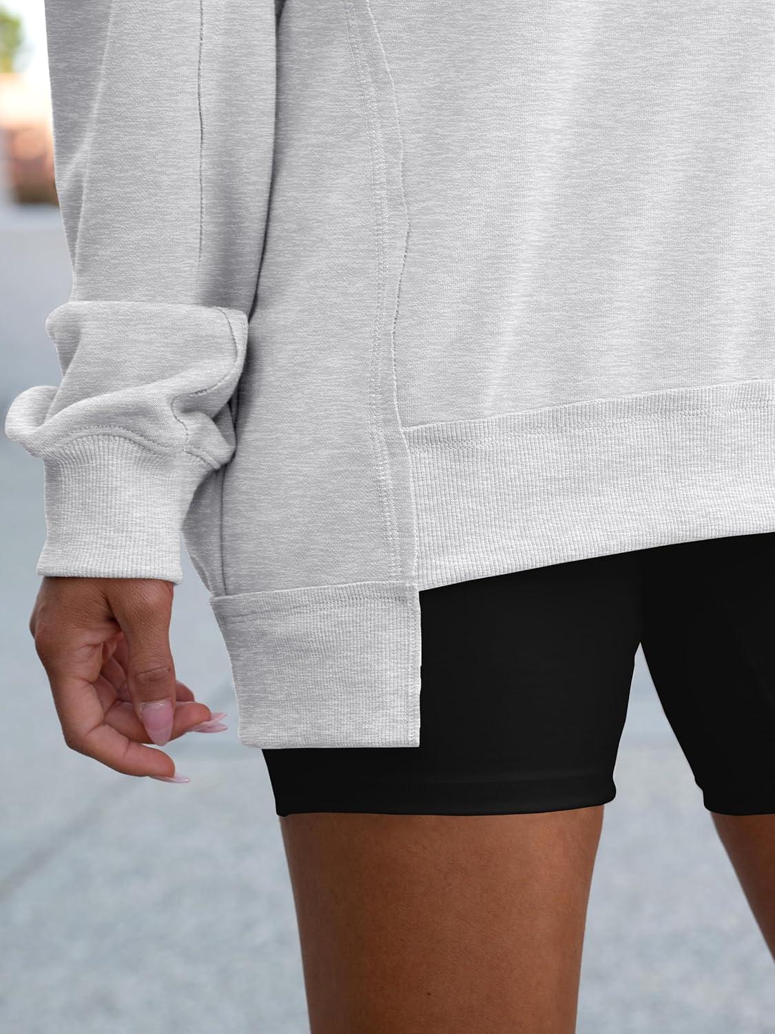 imageANRABESS Womens Oversized Sweatshirts Long Sleeve Tunic Shirts V Neck Loose Pullover Tops 2025 Trendy Fall Teen Girls OutfitLight Grey