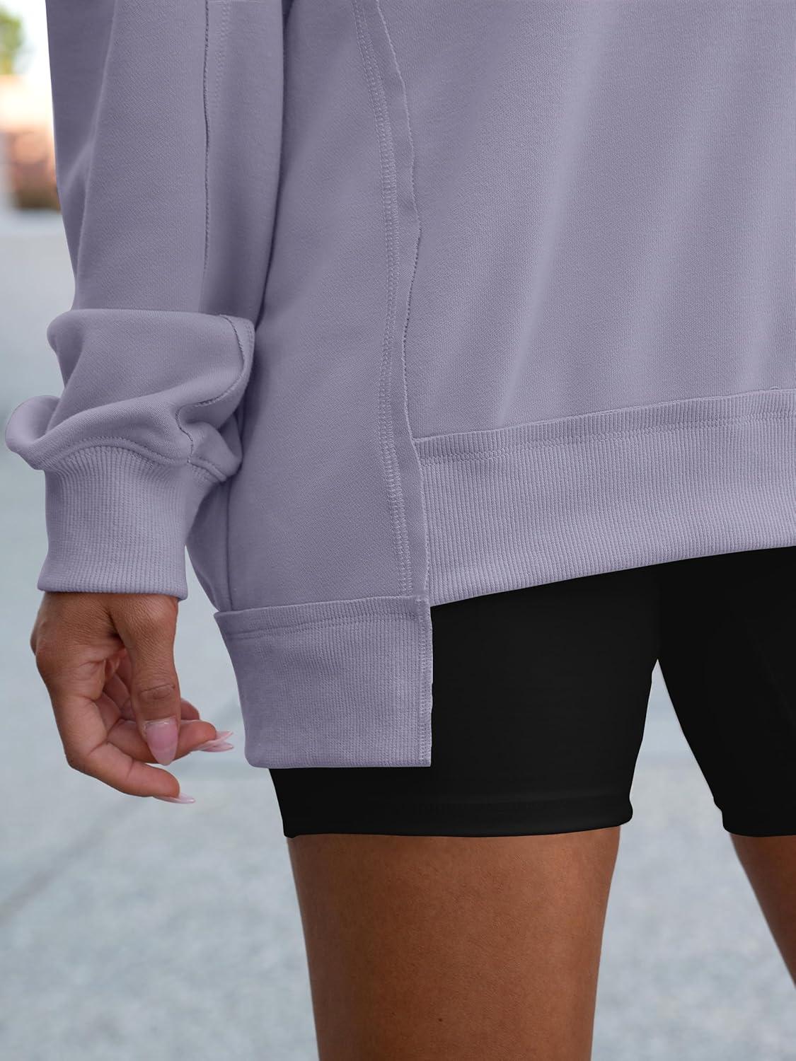 imageANRABESS Womens Oversized Sweatshirts Long Sleeve Tunic Shirts V Neck Loose Pullover Tops 2025 Trendy Fall Teen Girls OutfitLight Purple