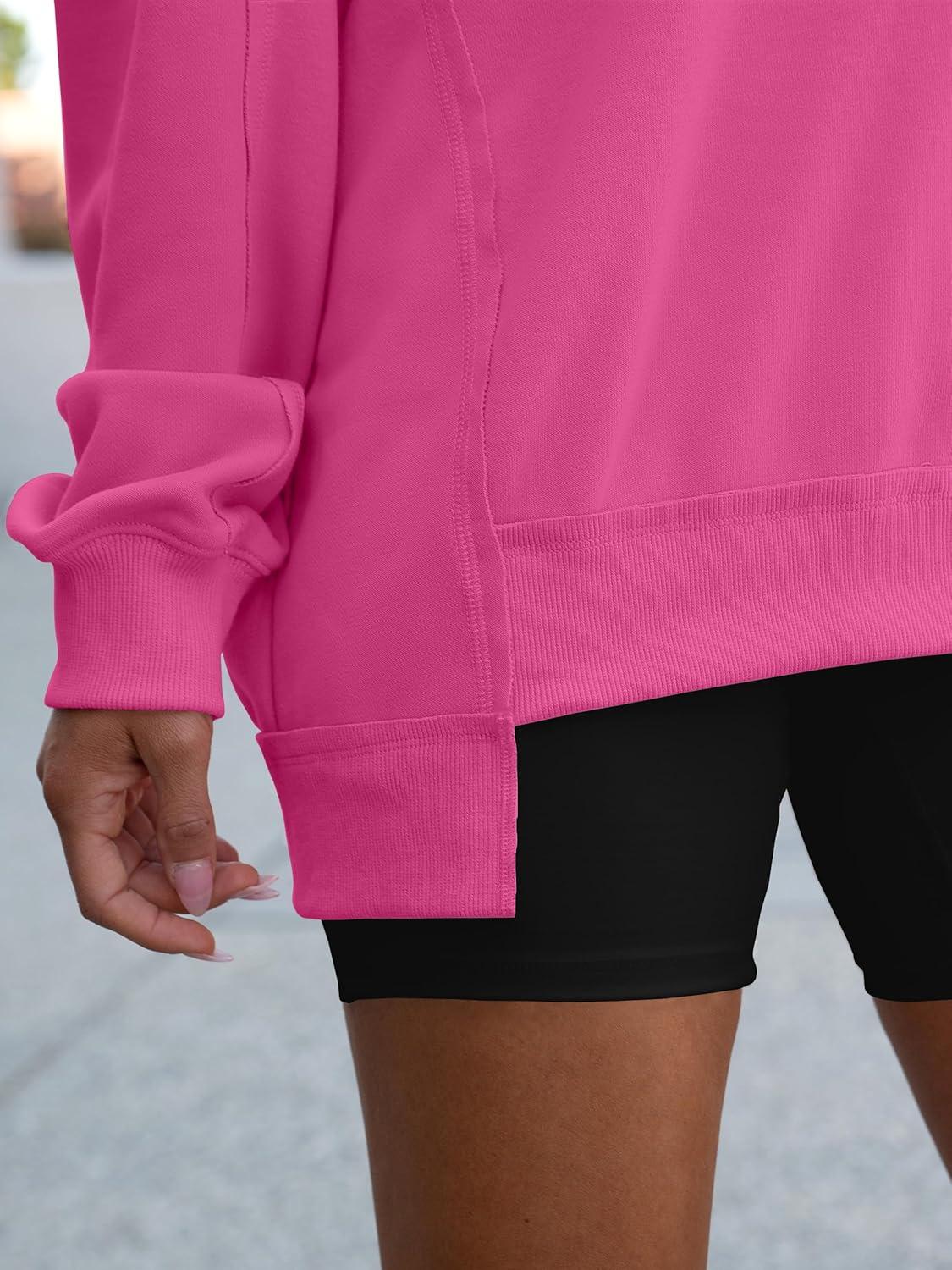 imageANRABESS Womens Oversized Sweatshirts Long Sleeve Tunic Shirts V Neck Loose Pullover Tops 2025 Trendy Fall Teen Girls OutfitRose