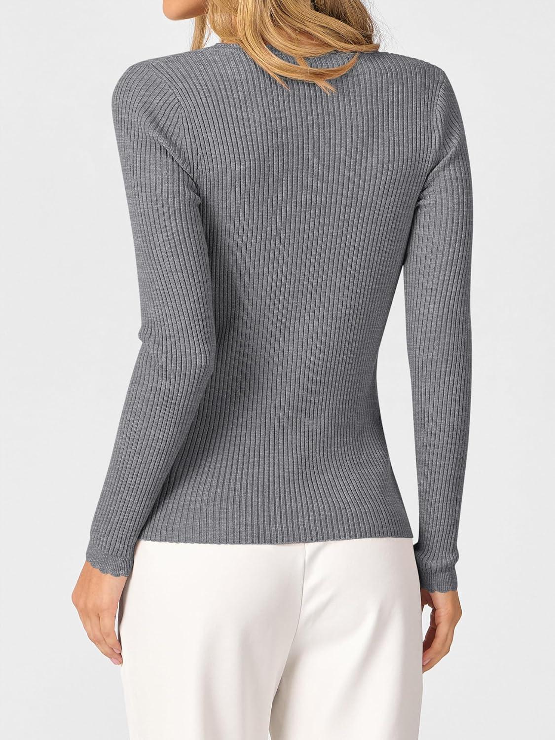 imageANRABESS Womens Ribbed Fitted Sweater Long Sleeve Shirts Scoop Neck Lightweight Casual Knit Slim Tops 2025 Fall OutfitsDark Gray