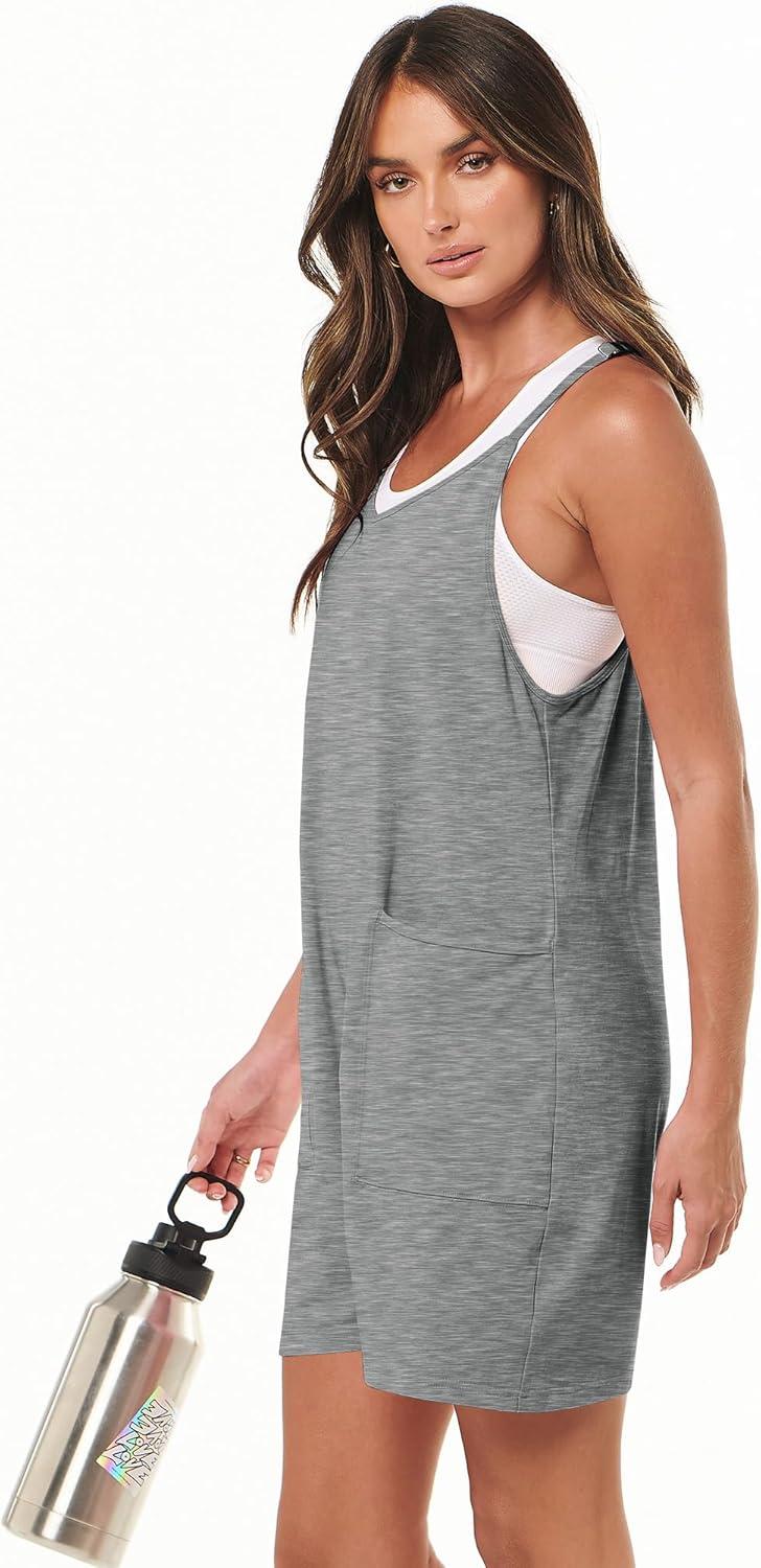 imageANRABESS Womens Rompers Summer Casual Loose Sleeveless Overalls Spaghetti Strap Shorts Jumpsuit 2025 Beach Vacation OutfitsDeep Grey