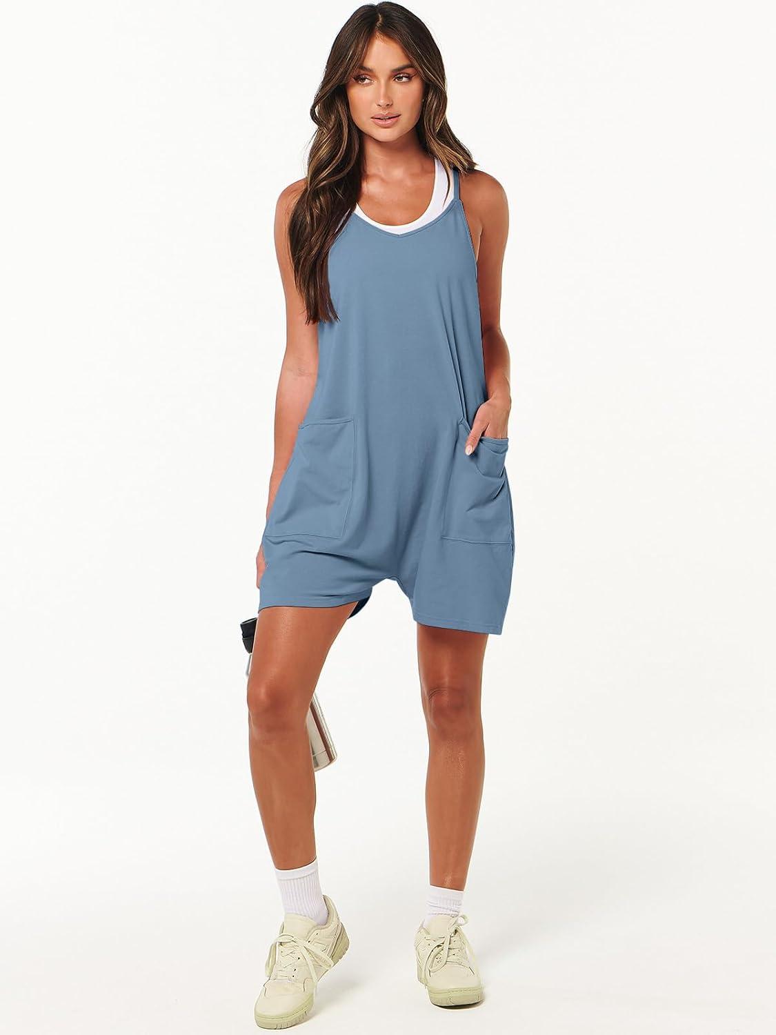 imageANRABESS Womens Rompers Summer Casual Loose Sleeveless Overalls Spaghetti Strap Shorts Jumpsuit 2025 Beach Vacation OutfitsLight Blue