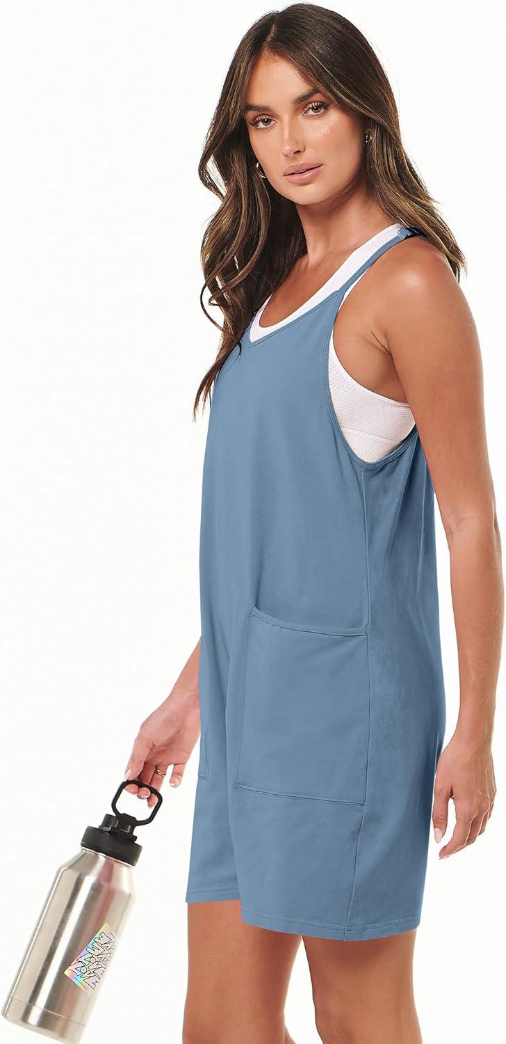 imageANRABESS Womens Rompers Summer Casual Loose Sleeveless Overalls Spaghetti Strap Shorts Jumpsuit 2025 Beach Vacation OutfitsLight Blue