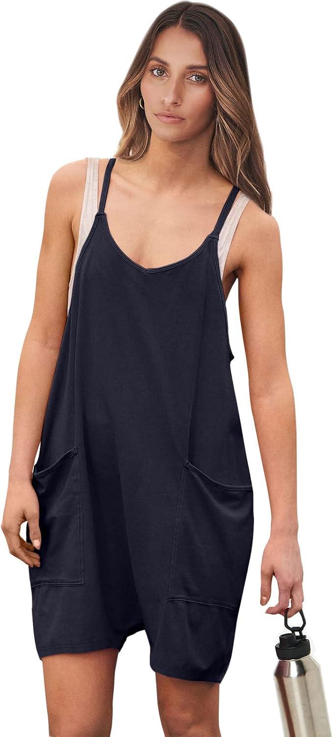 imageANRABESS Womens Rompers Summer Casual Loose Sleeveless Overalls Spaghetti Strap Shorts Jumpsuit 2025 Beach Vacation OutfitsNavy Blue