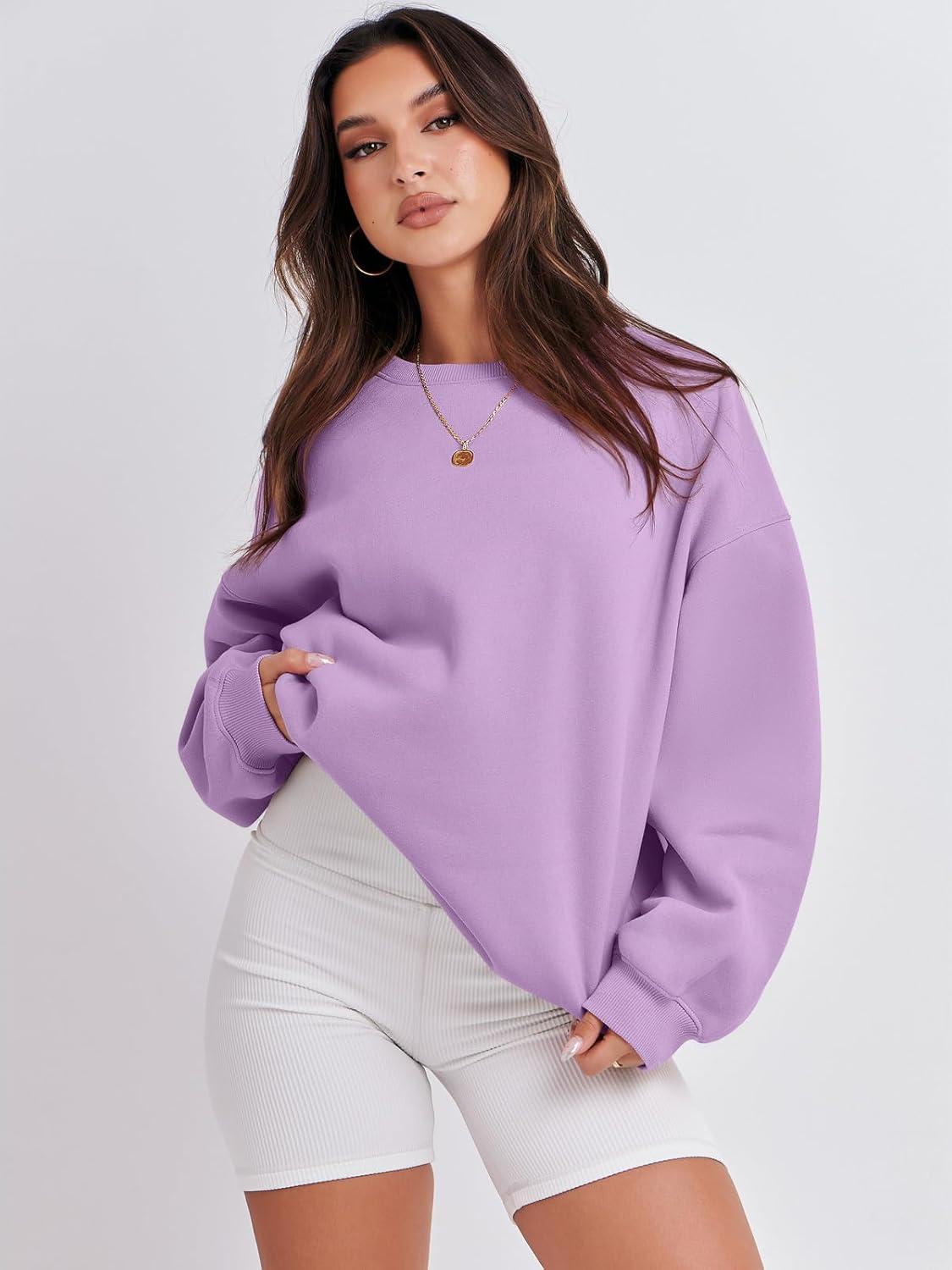 imageANRABESS Womens Sweatshirts Crewneck Fleece Oversized Pullover Sweaters Fall Winter Cute Tops Teen Girls Preppy Clothes 2025Light Purple