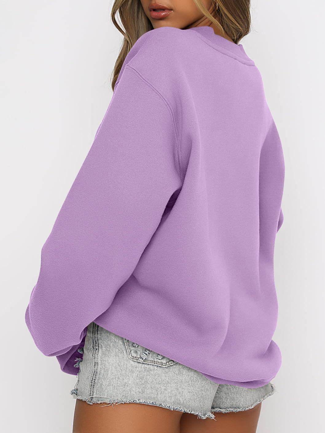 imageANRABESS Womens Sweatshirts Crewneck Fleece Oversized Pullover Sweaters Fall Winter Cute Tops Teen Girls Preppy Clothes 2025Light Purple