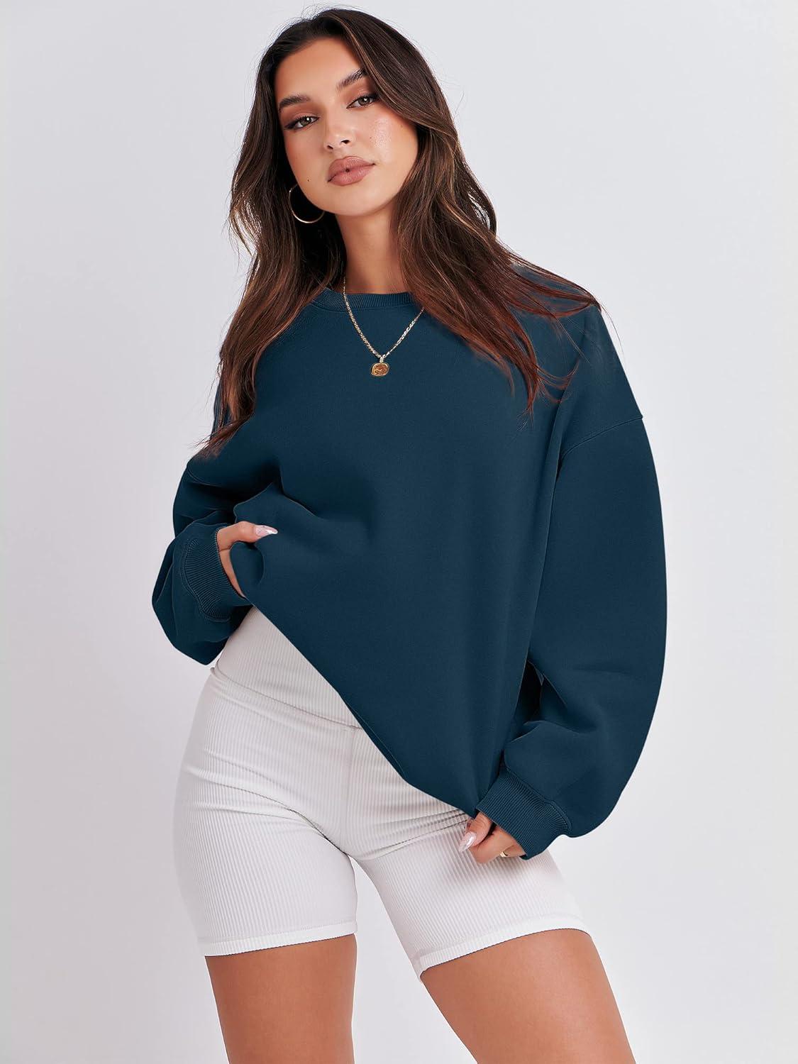 imageANRABESS Womens Sweatshirts Crewneck Fleece Oversized Pullover Sweaters Fall Winter Cute Tops Teen Girls Preppy Clothes 2025Navy Blue