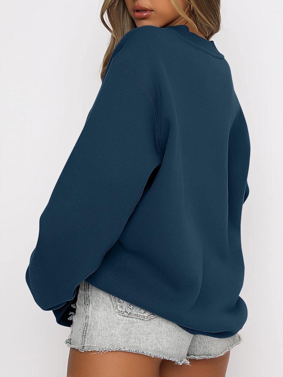 imageANRABESS Womens Sweatshirts Crewneck Fleece Oversized Pullover Sweaters Fall Winter Cute Tops Teen Girls Preppy Clothes 2025Navy Blue